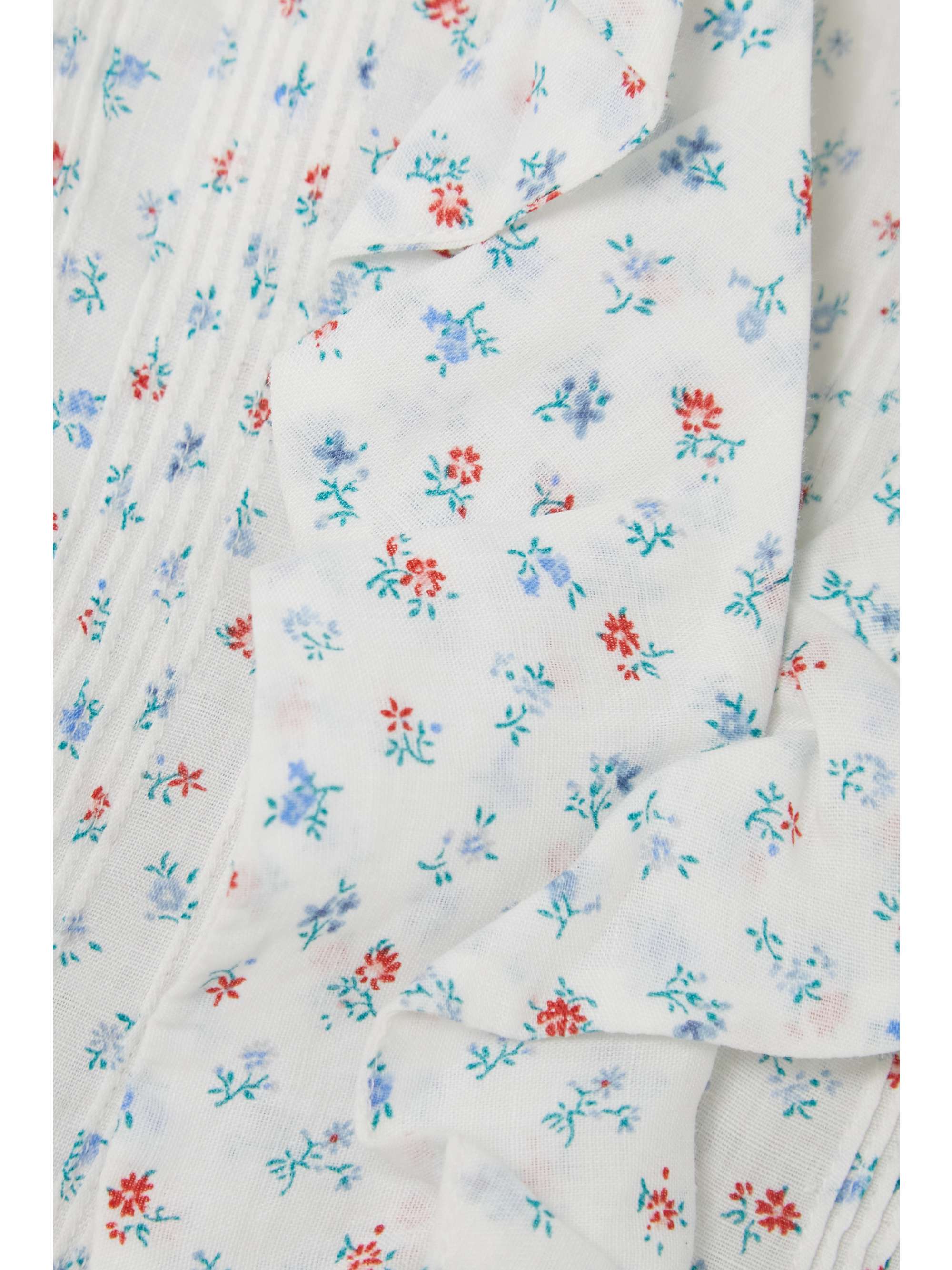 DÔEN Henri ruffled floral-print organic cotton-blend voile top