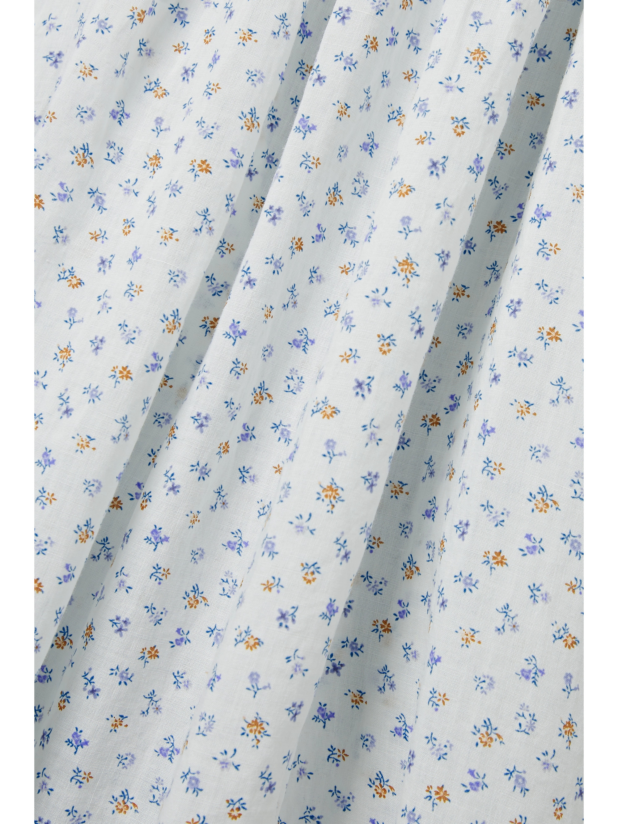 Dôen Siena shirred floral-print ramie maxi dress