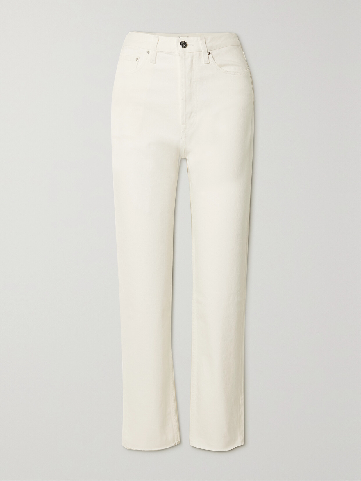 Totême Classic High-rise Straight-leg Organic Jeans In Light Beige