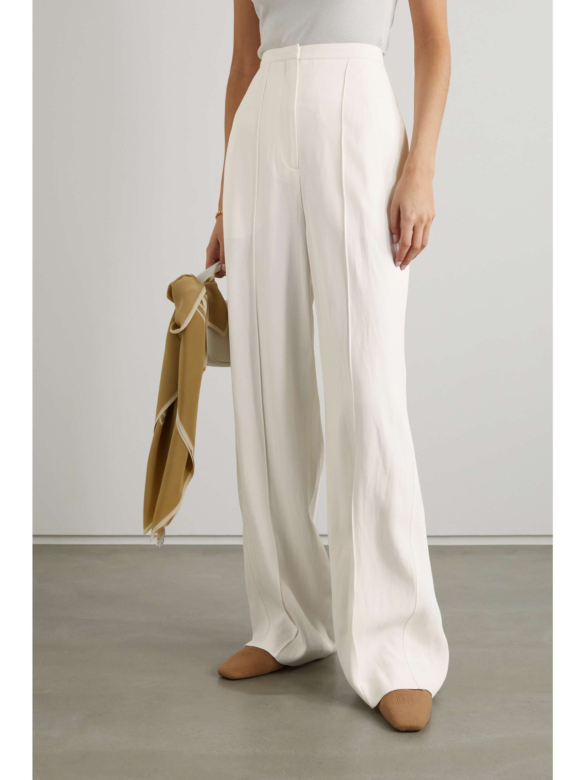 Off-white Twill wide-leg pants | TOTÊME 