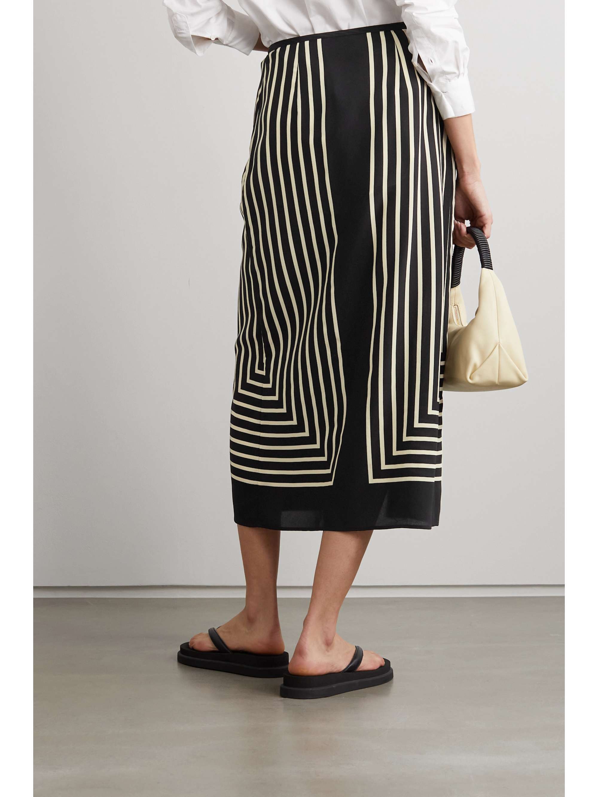 TOTEME Monogram silkjacquard wrap midi skirt NETAPORTER