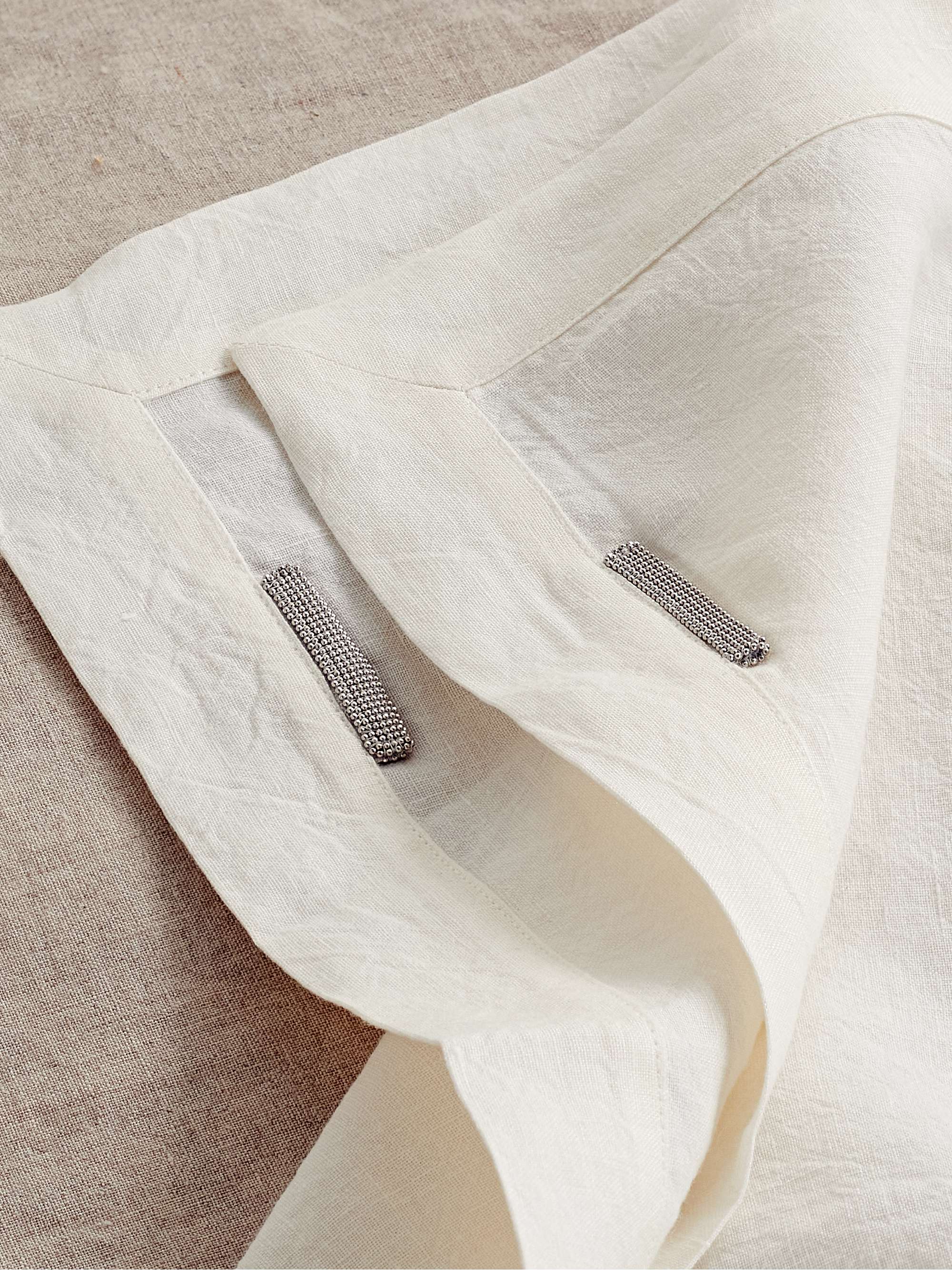 BRUNELLO CUCINELLI Set of two bead-embellished linen placemats