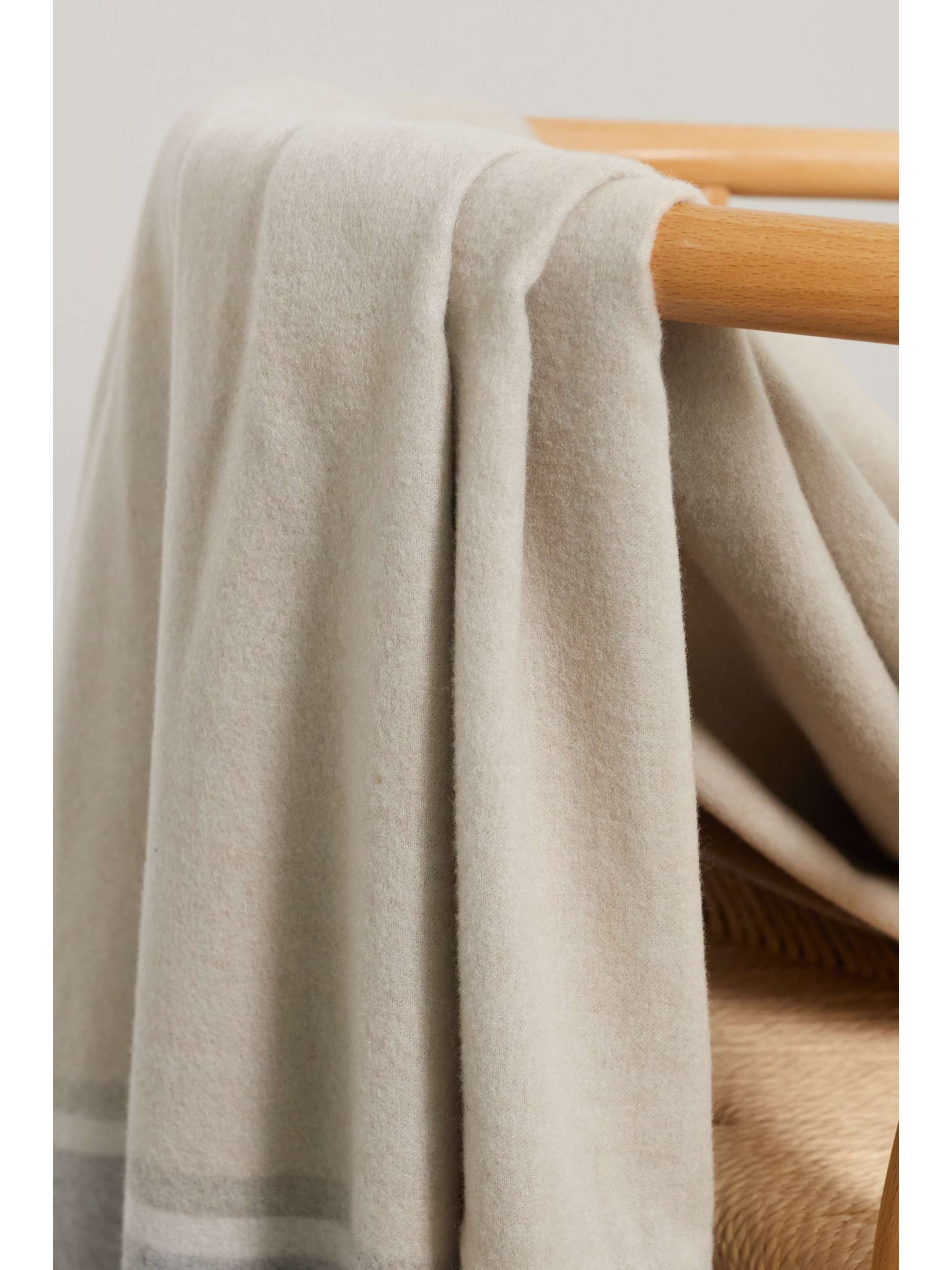 BRUNELLO CUCINELLI Fringed striped cashmere blanket
