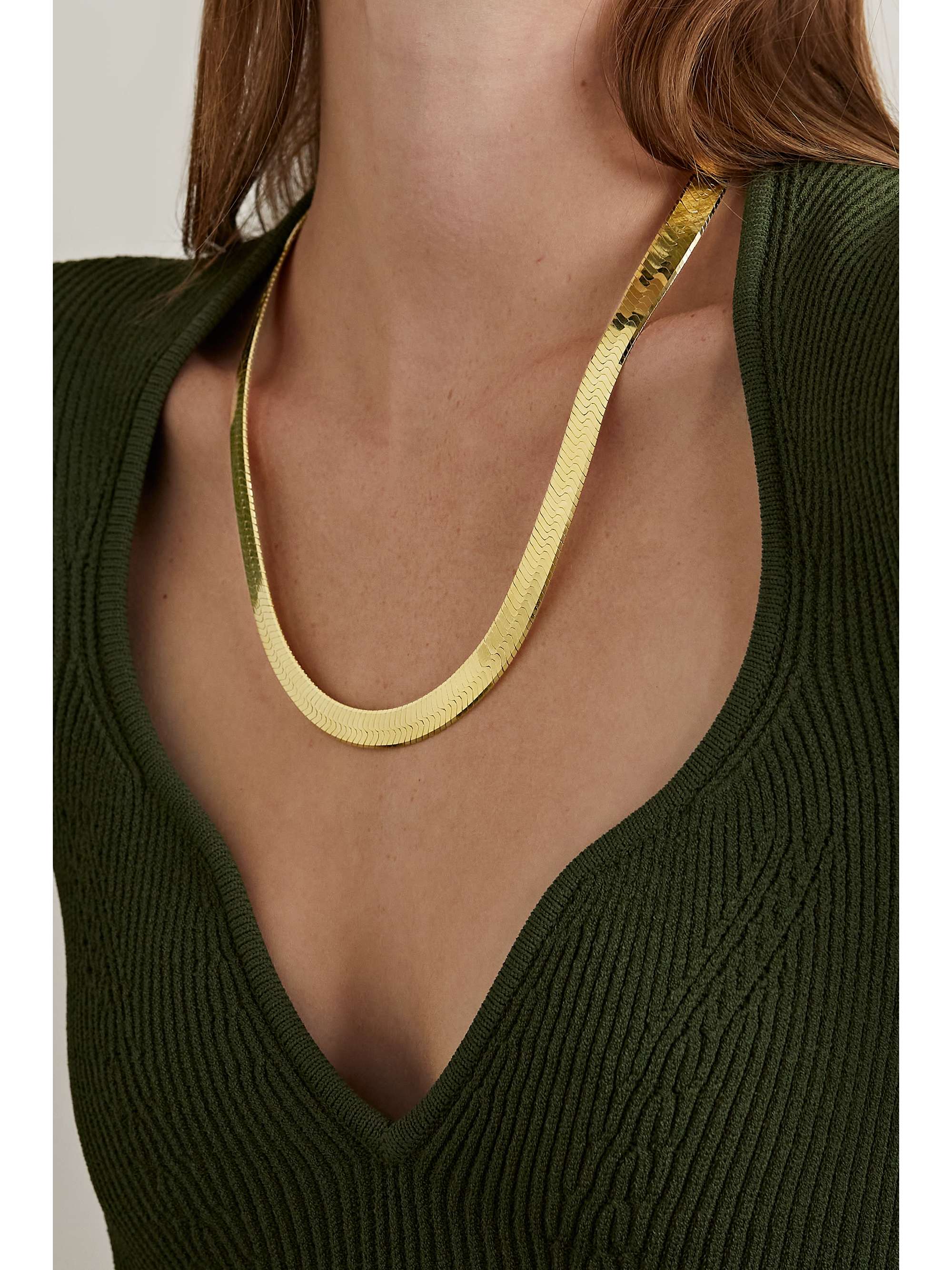 LOREN STEWART Bronte Herringbone gold vermeil necklace