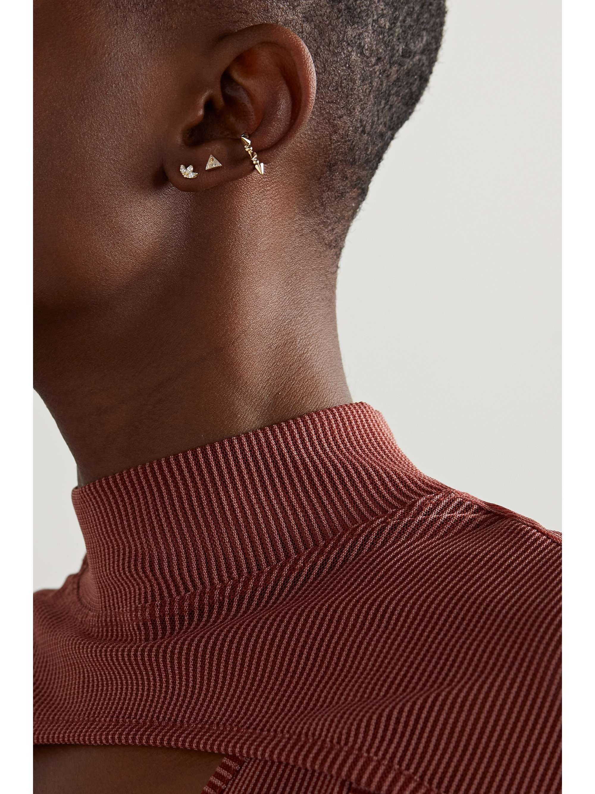 MARIA TASH Triple Spike 8mm 14-karat gold ear cuff