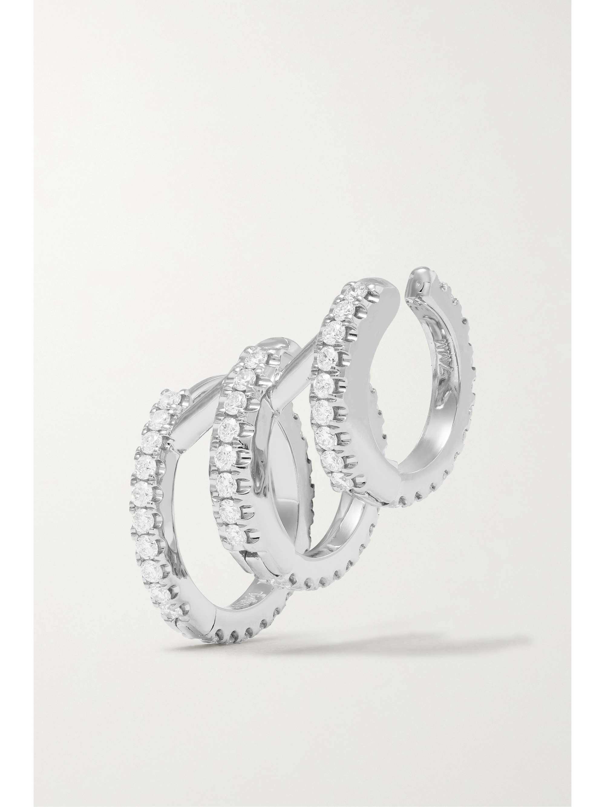 MARIA TASH Eternity 18-karat white gold diamond hoop earring