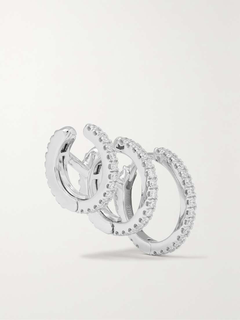 MARIA TASH Eternity 18-karat White Gold Diamond Hoop Earring