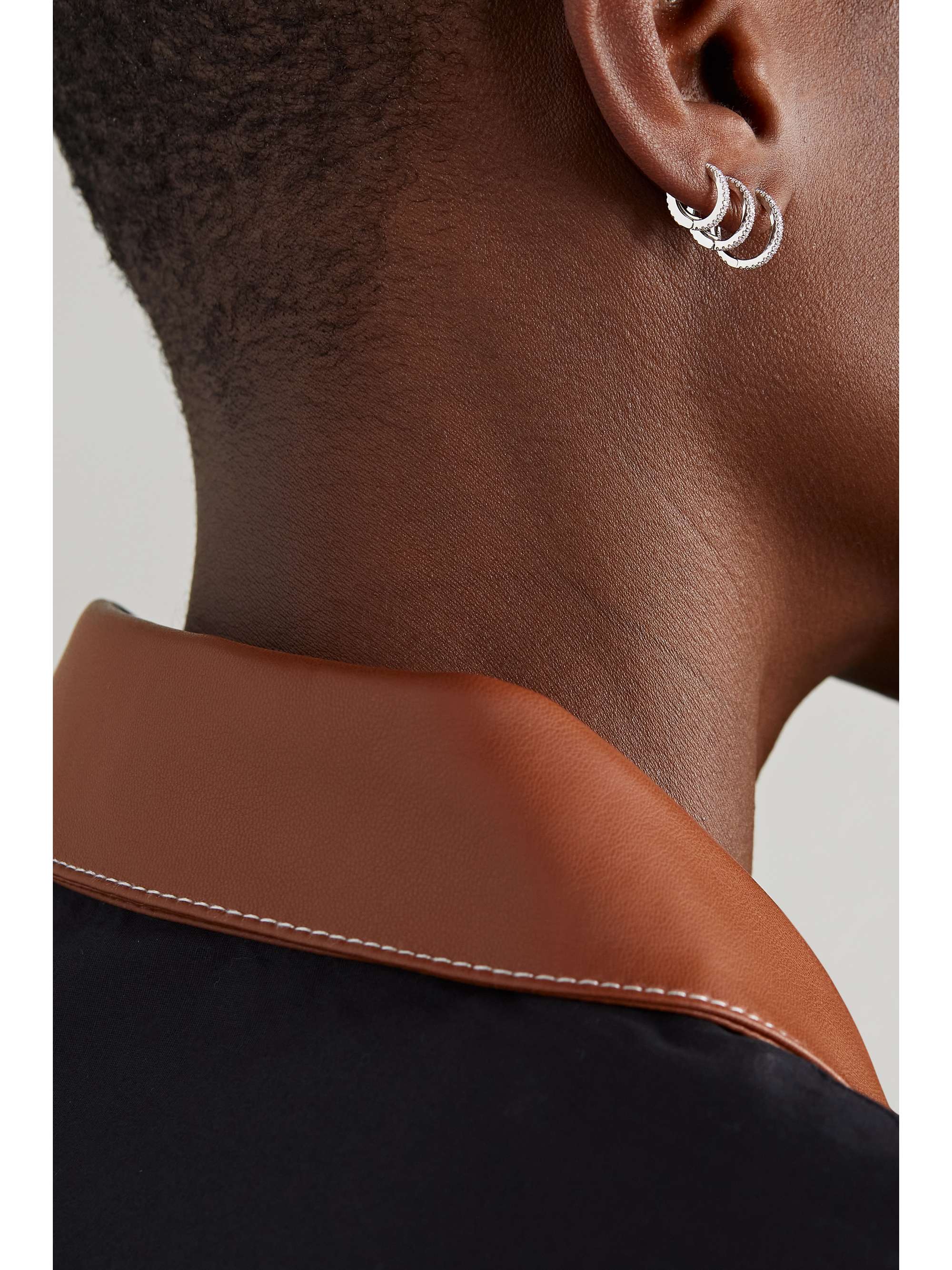 MARIA TASH Eternity 18-karat white gold diamond hoop earring