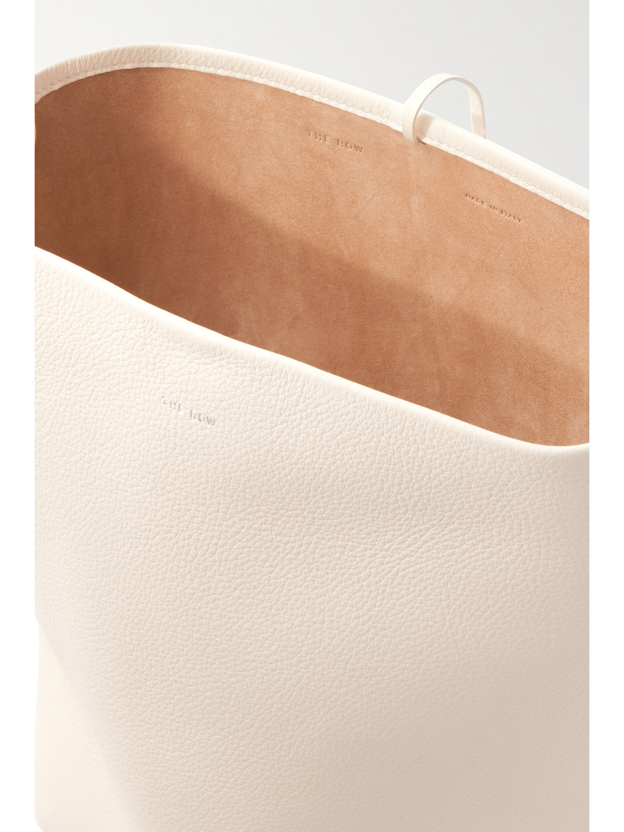 The Row N/s Park Medium Textured-leather Tote In Ivory