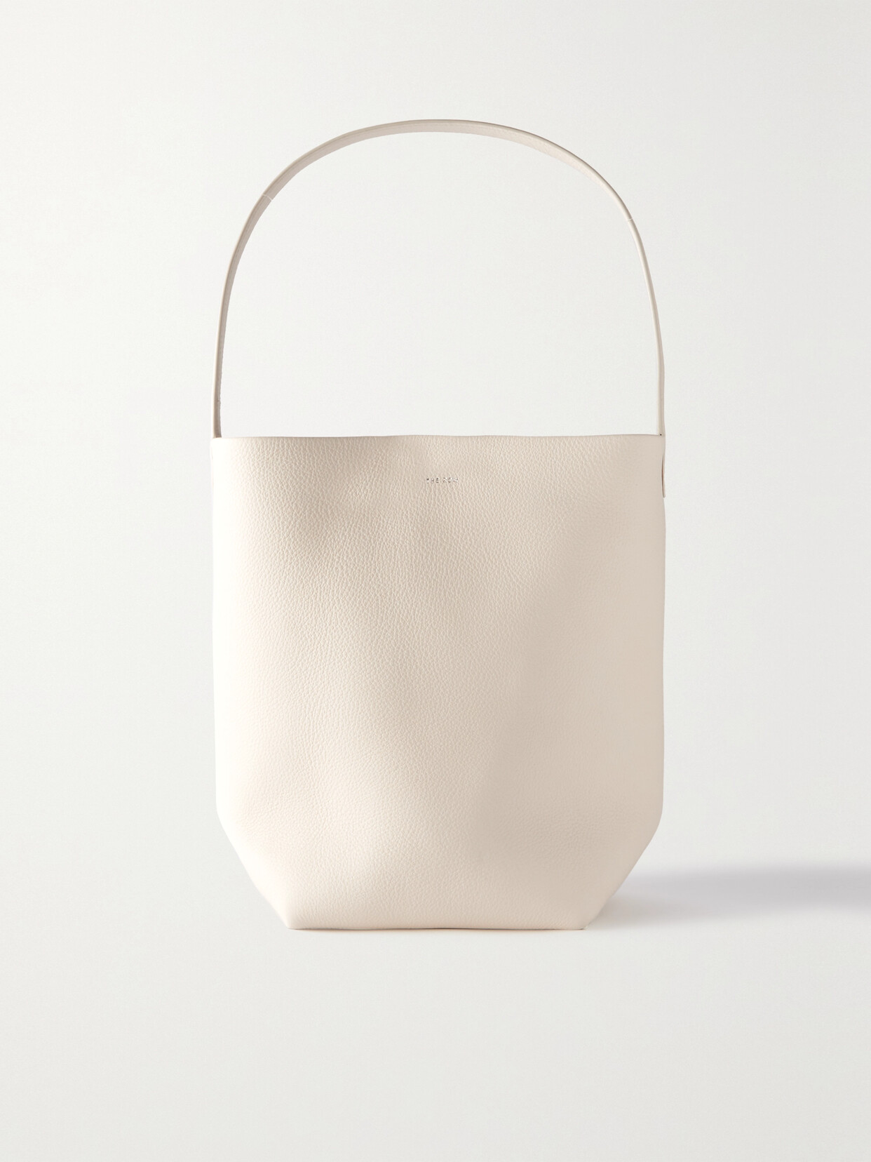 The Row N/s Park Medium Textured-leather Tote In White | ModeSens