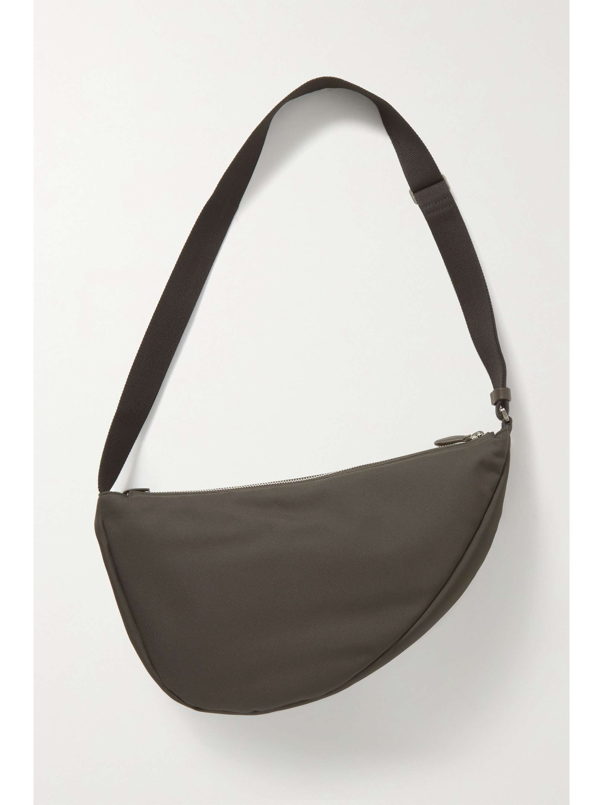 THE ROW Slouchy Banana Two leather-trimmed canvas shoulder bag | NET-A ...