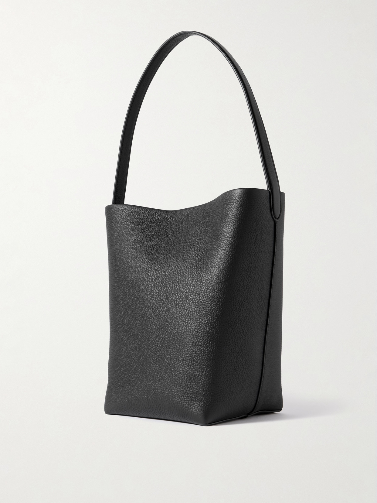 The Row N/s Park Medium Textured-leather Tote In Black