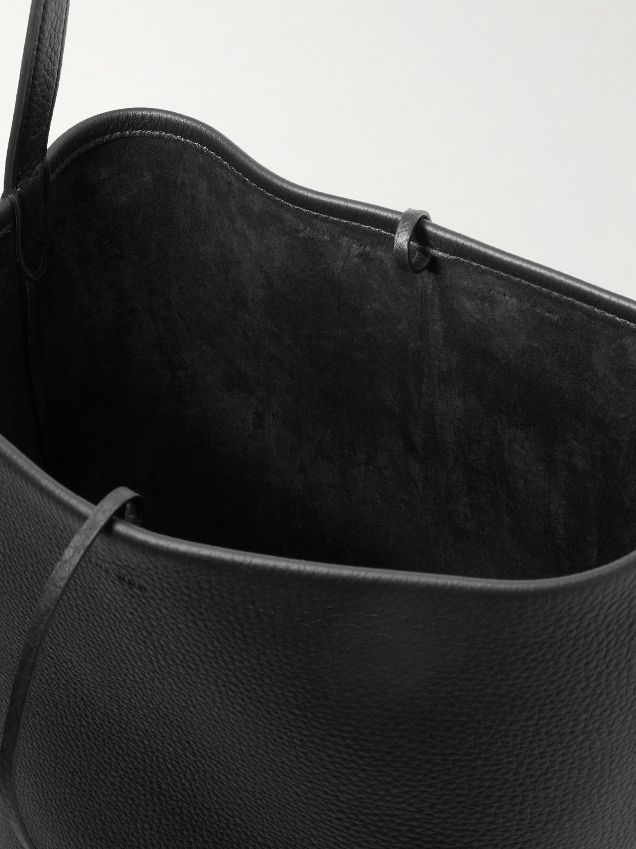 The Row N/s Park Medium Textured-leather Tote In Black