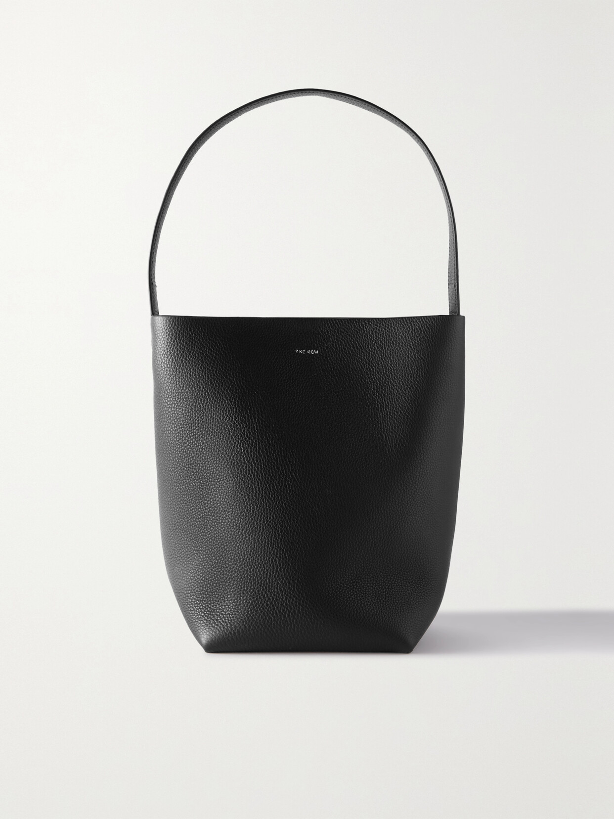 The Row N/s Park Medium Textured-leather Tote In Black