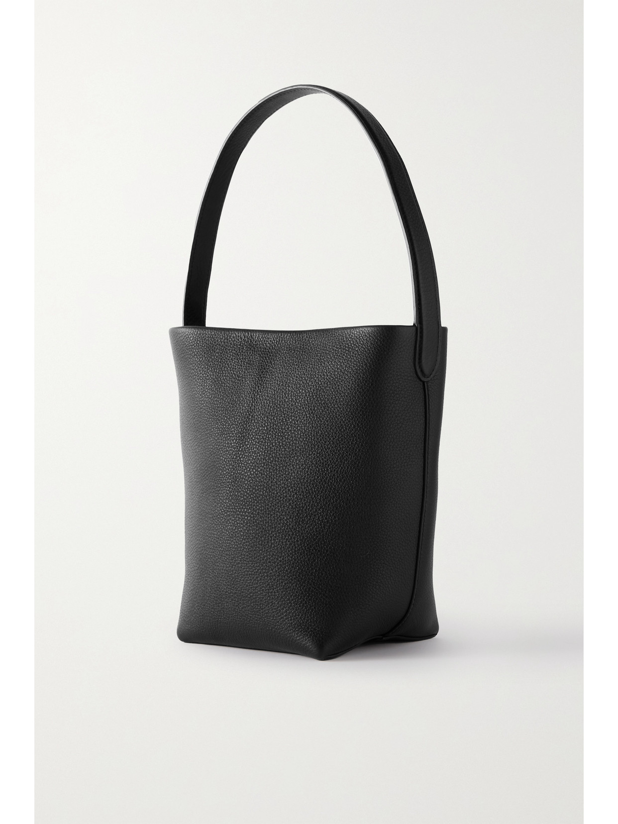 The Row Small Lux Grain Park Leather Tote Bag In Black