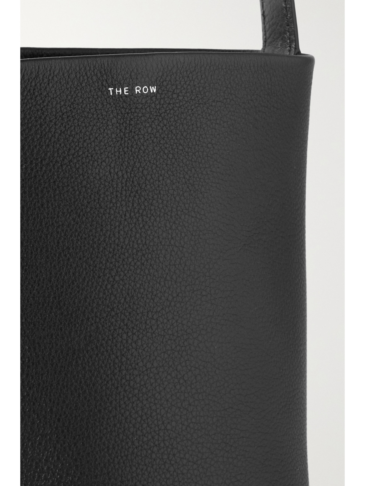 The Row Small Lux Grain Park Leather Tote Bag In Black