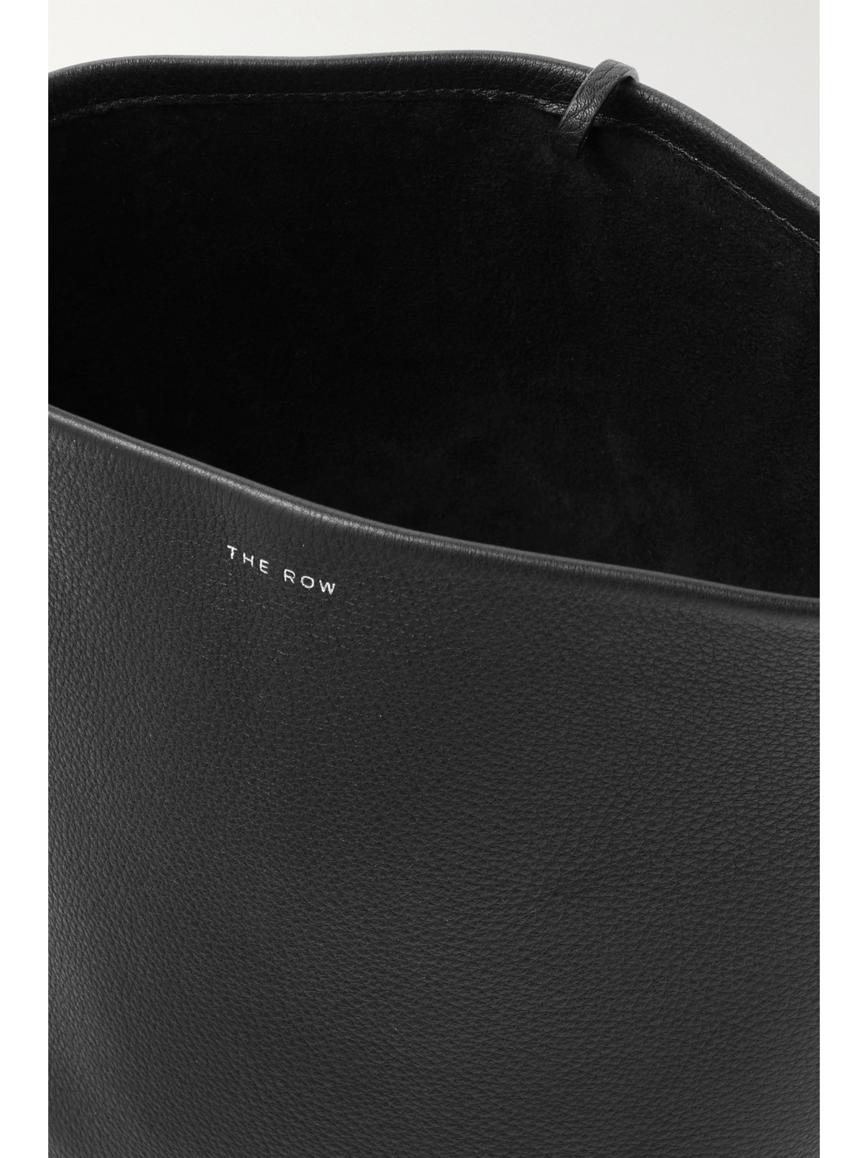 The Row Small Lux Grain Park Leather Tote Bag In Black