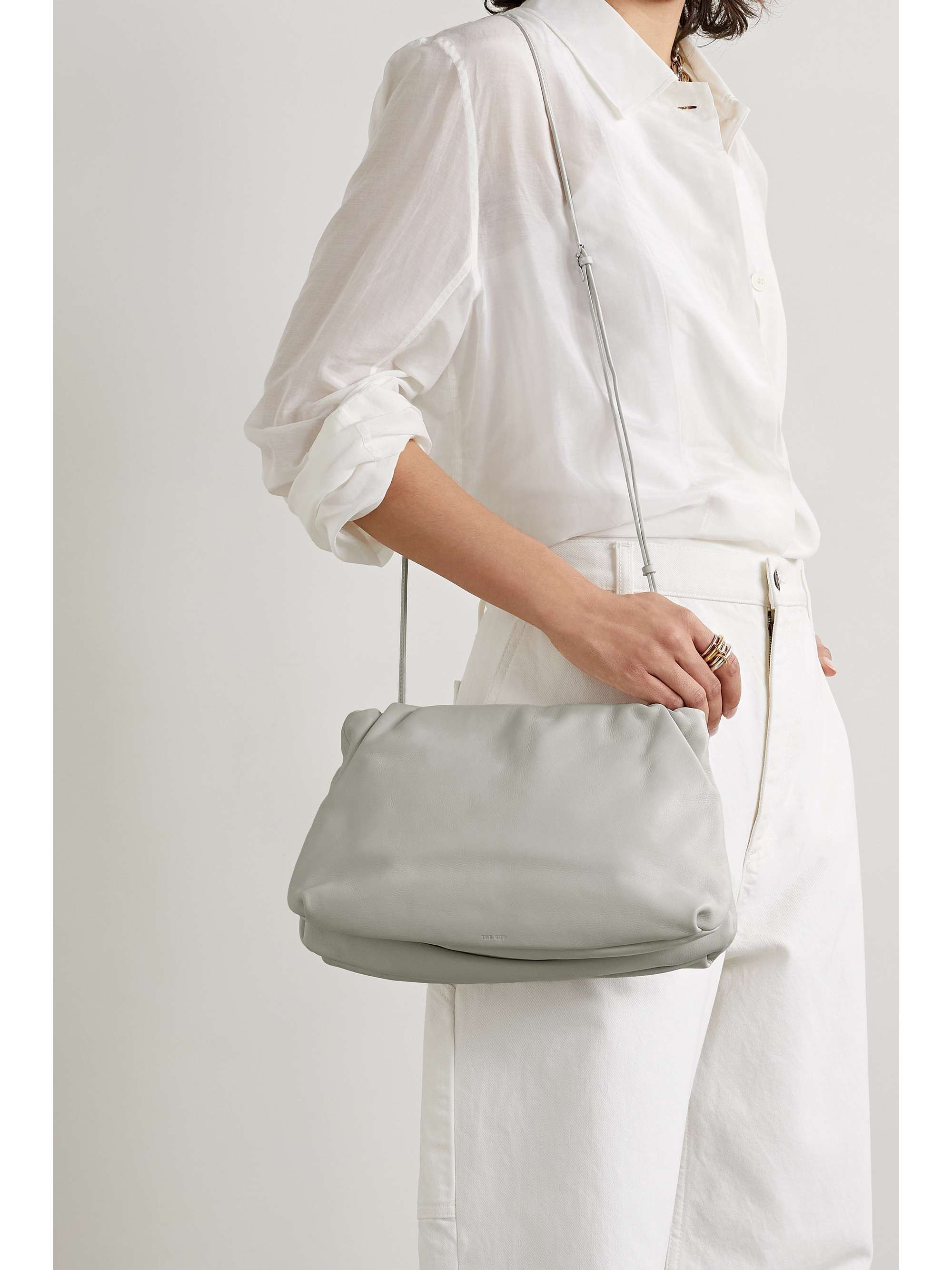 the row bourse leather clutch