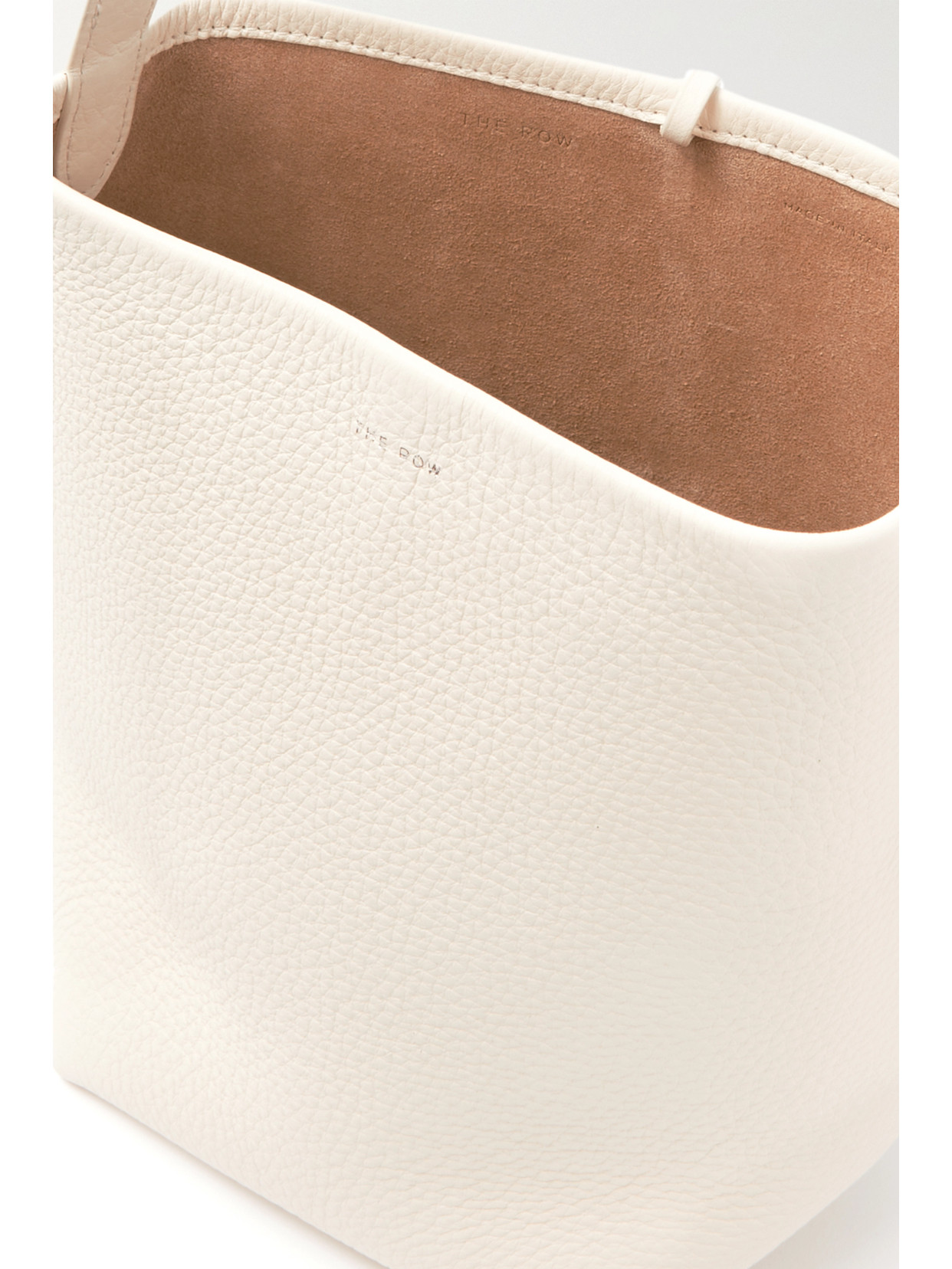 The Row N/s Park Small Textured-leather Tote In Ivory