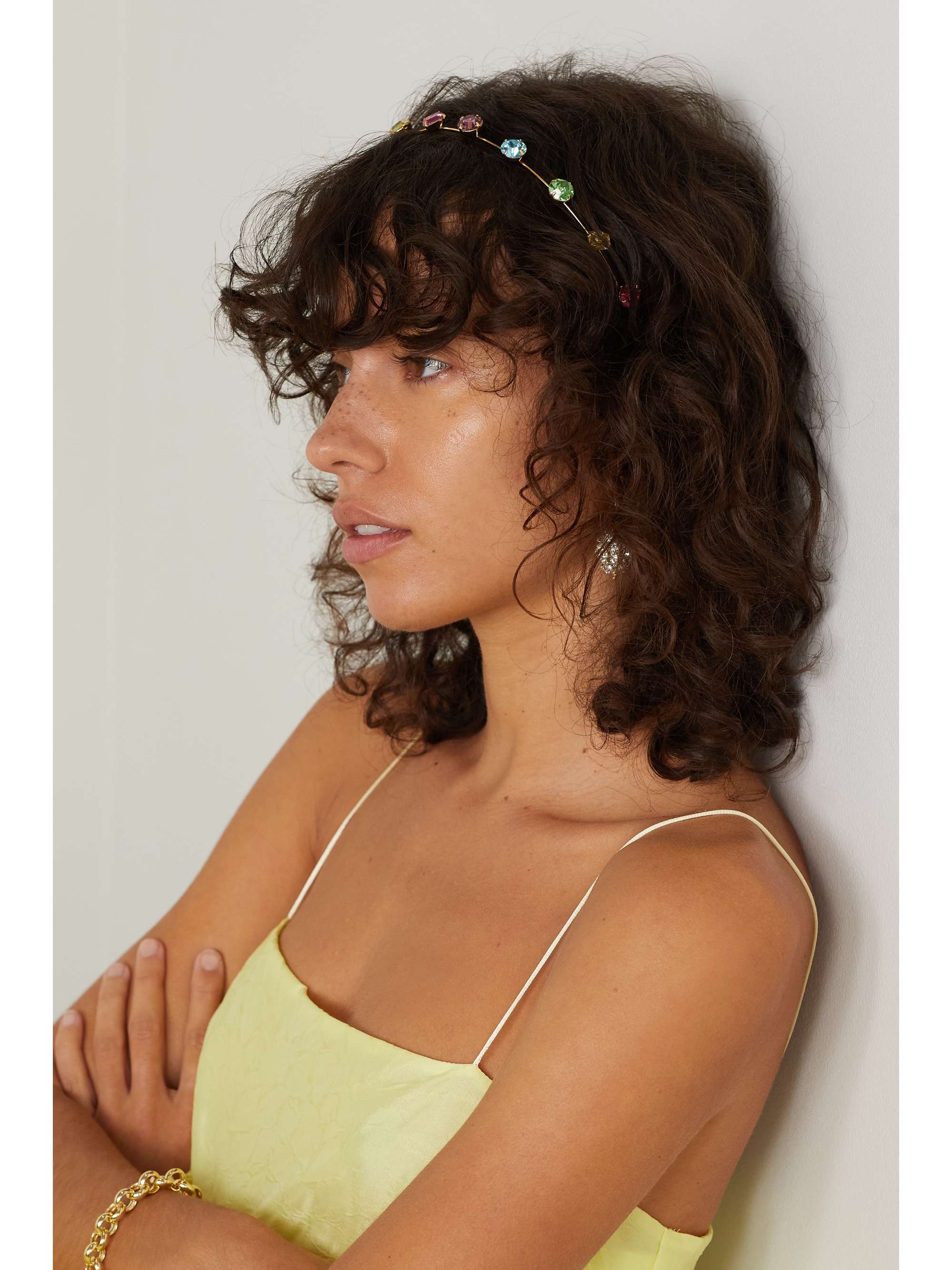 LELET NY Lyla goldfarbener Haarreif mit Swarovski-Kristallen