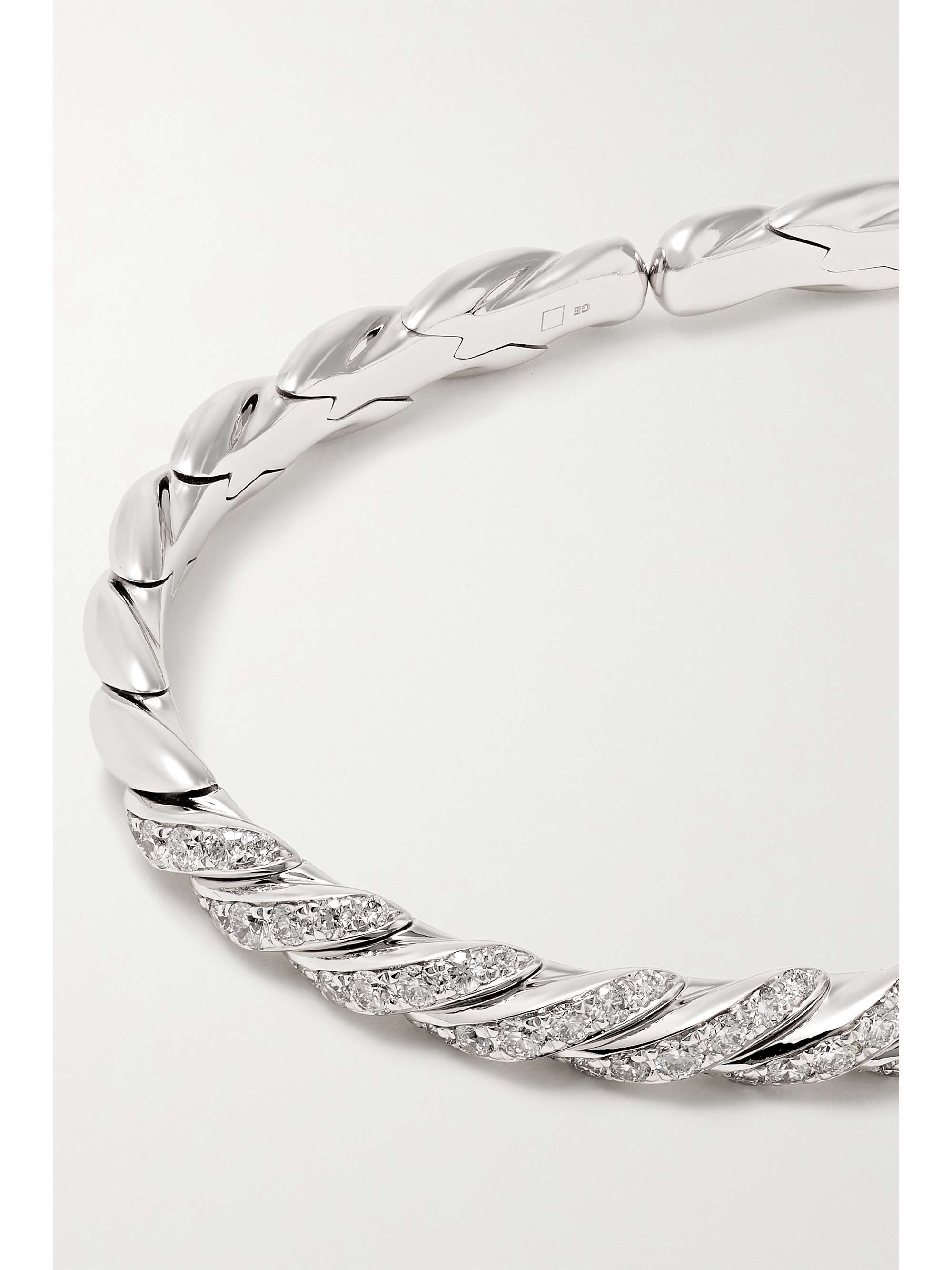 DAVID YURMAN Pavéflex 18-karat white gold diamond bracelet