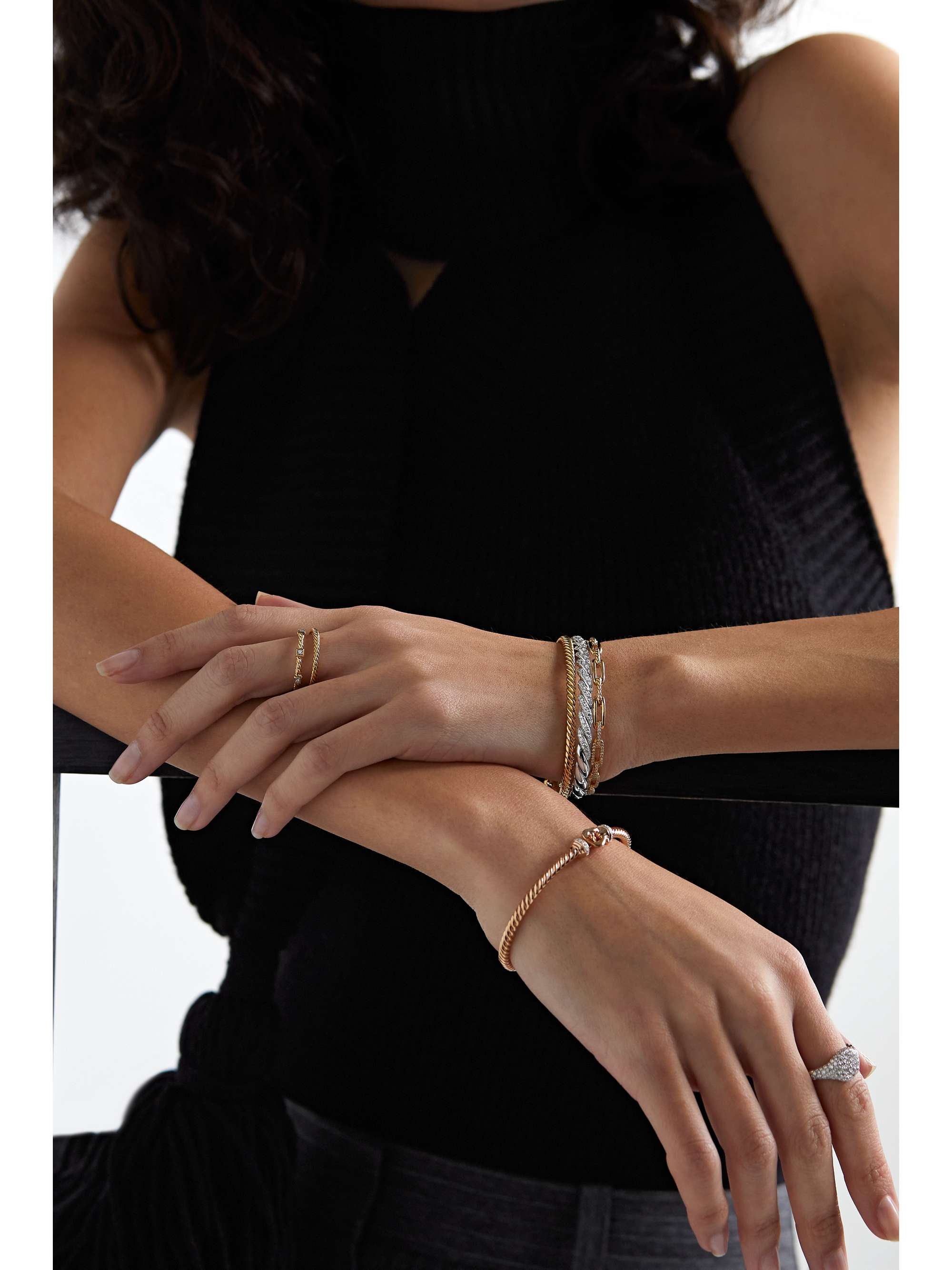 DAVID YURMAN Pavéflex 18-karat white gold diamond bracelet