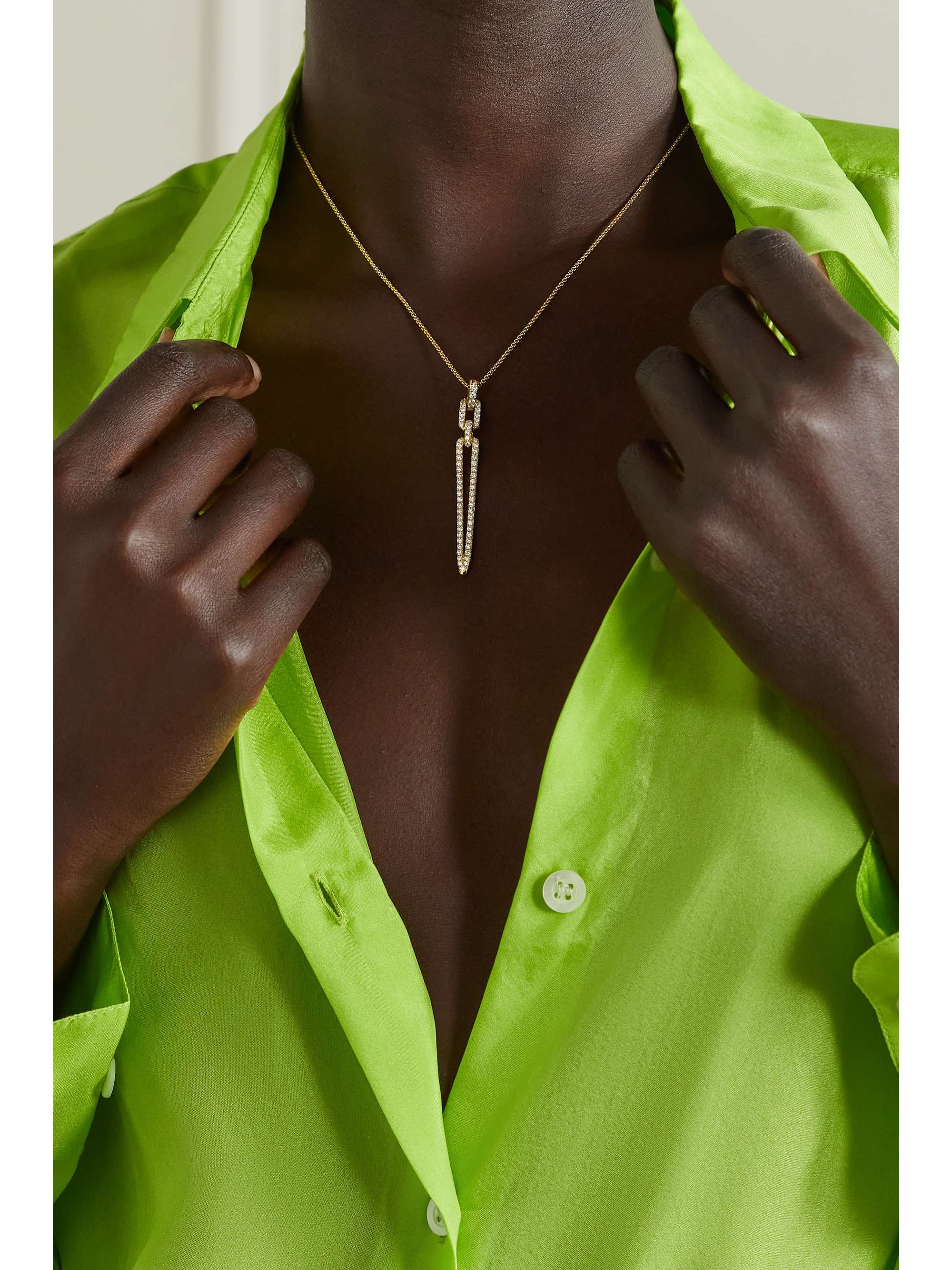 Gold Stax 18-karat gold diamond pendant 