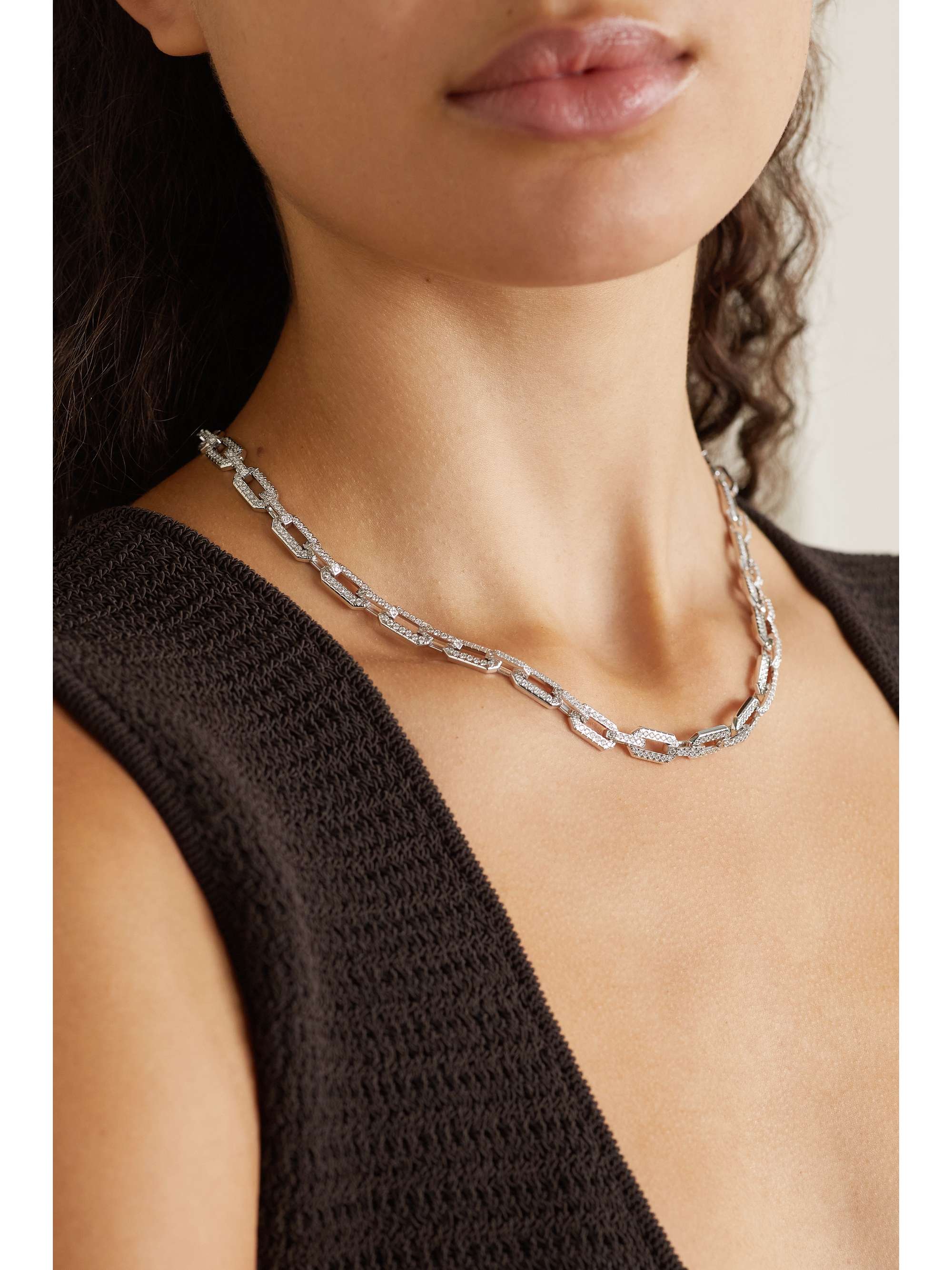 DAVID YURMAN XL Starburst 18-karat white gold diamond necklace