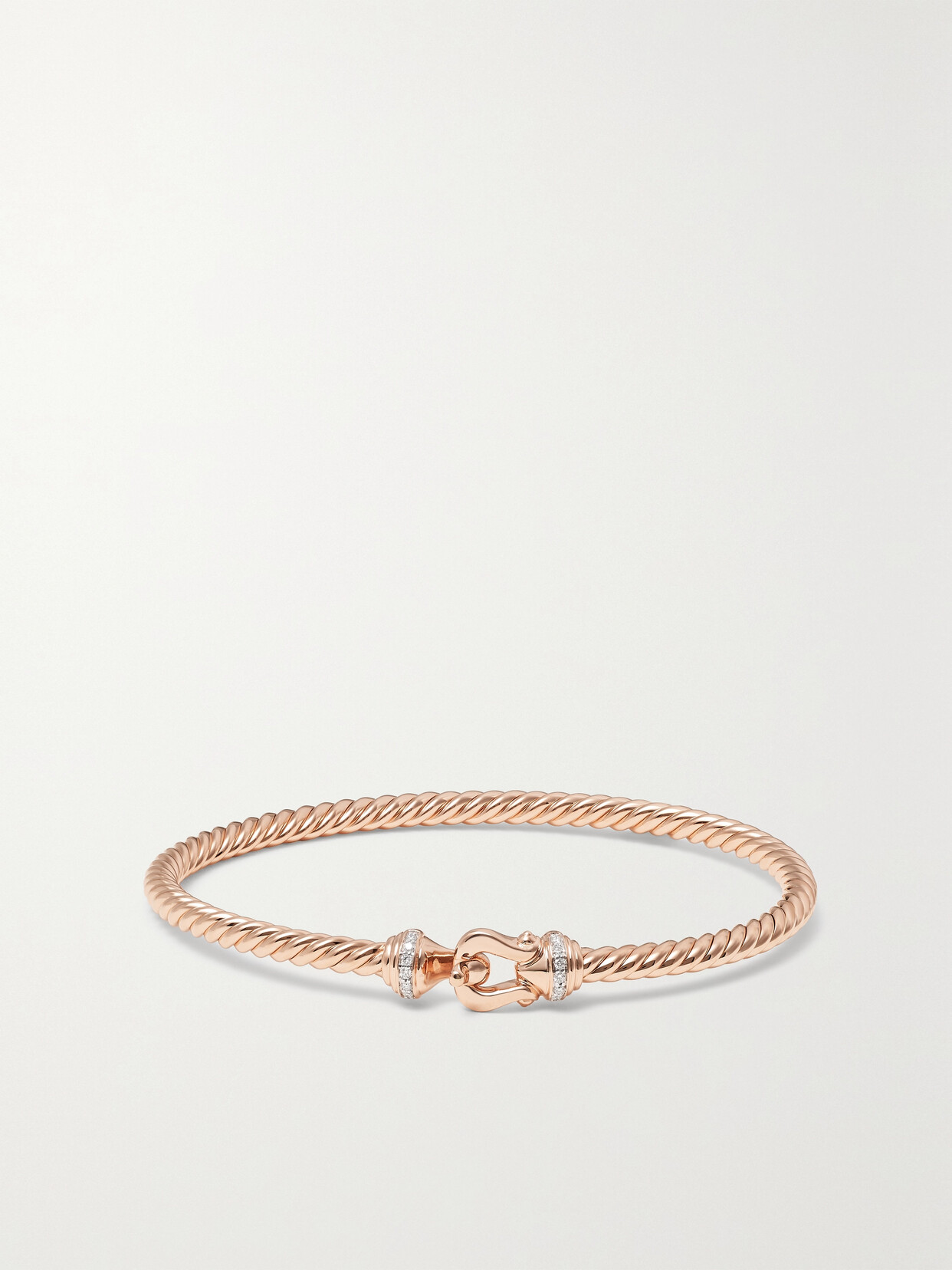 David Yurman Buckle 18karat Rose Gold Diamond Bracelet ModeSens