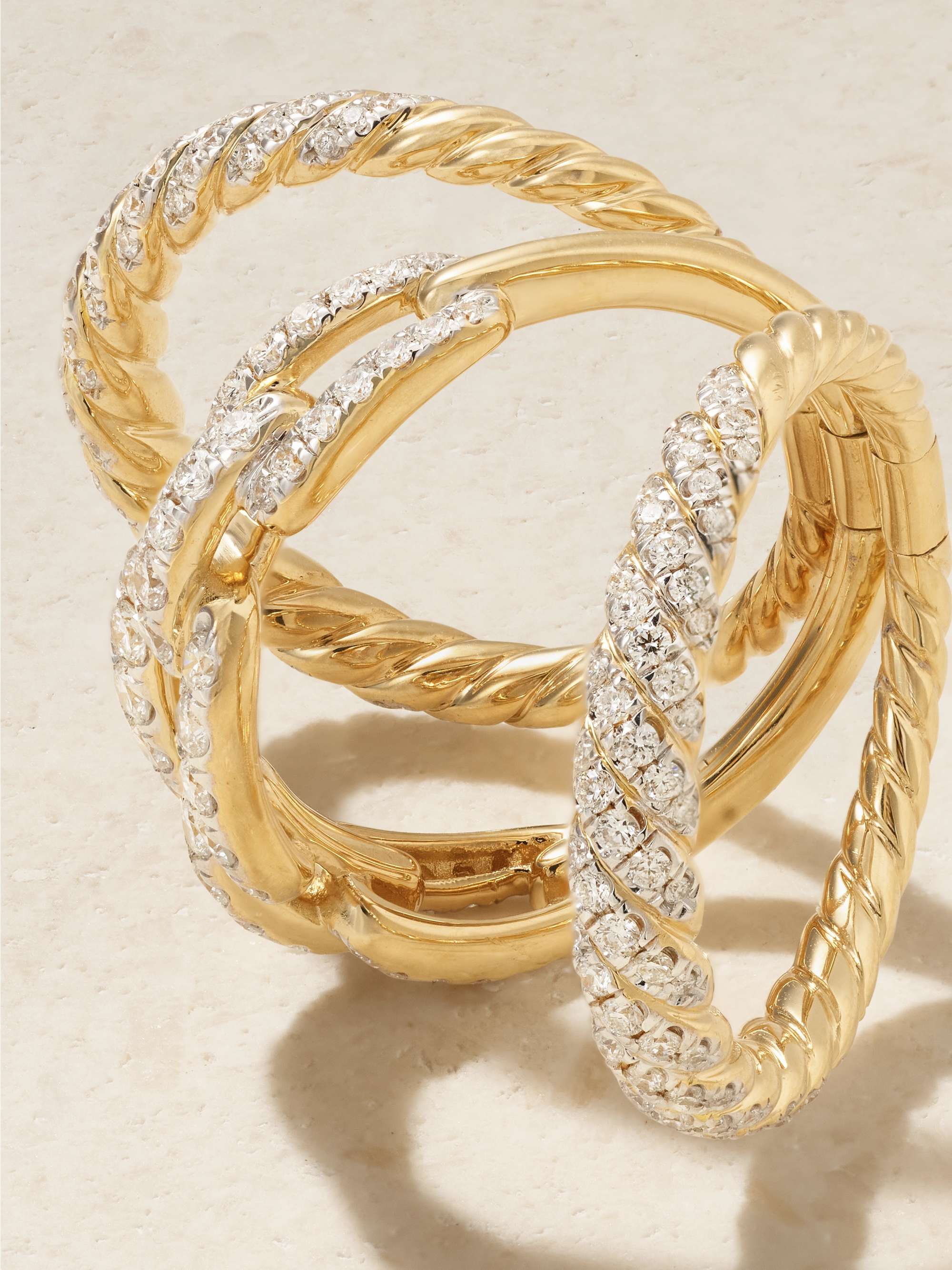 DAVID YURMAN Stax 18-karat yellow and white gold diamond ring
