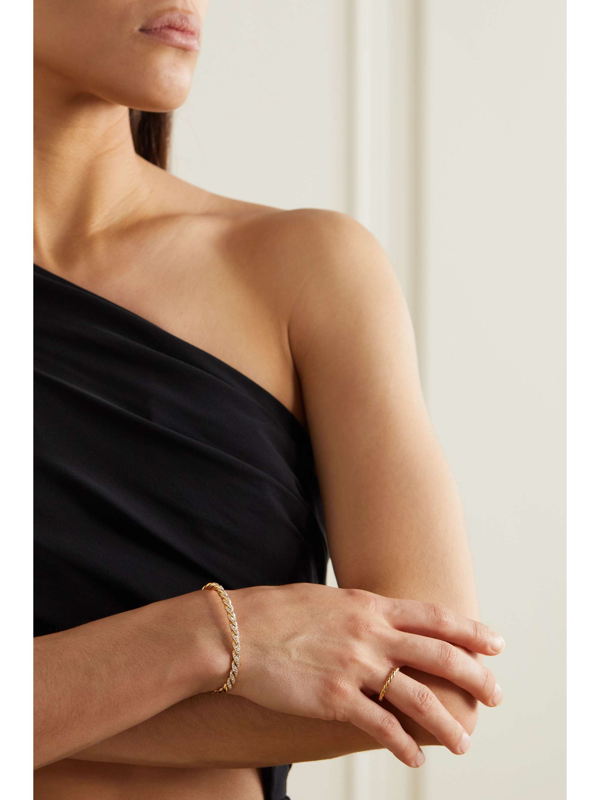 DAVID YURMAN Pavéflex 18-karat gold diamond bracelet
