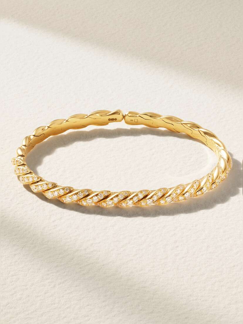 David Yurman Pavéflex 18-karat Gold Diamond Bracelet
