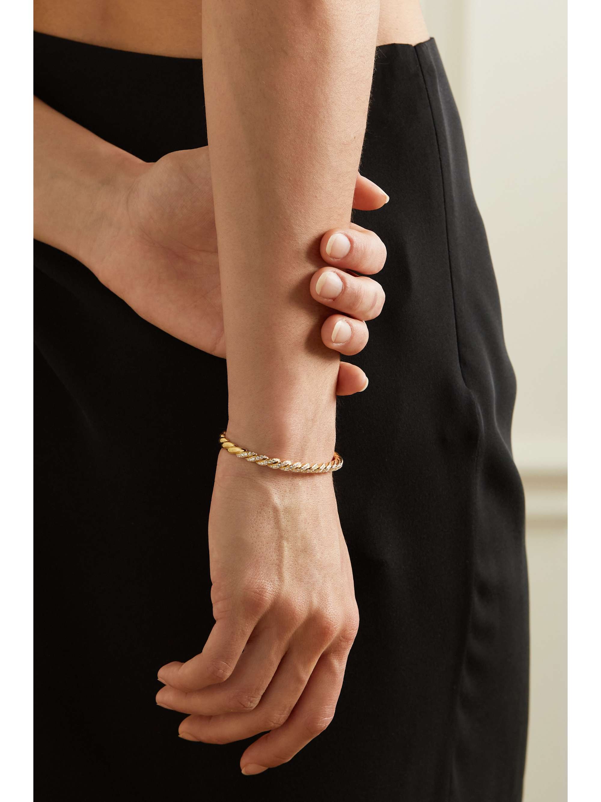 DAVID YURMAN Pavéflex 18-karat gold diamond bracelet