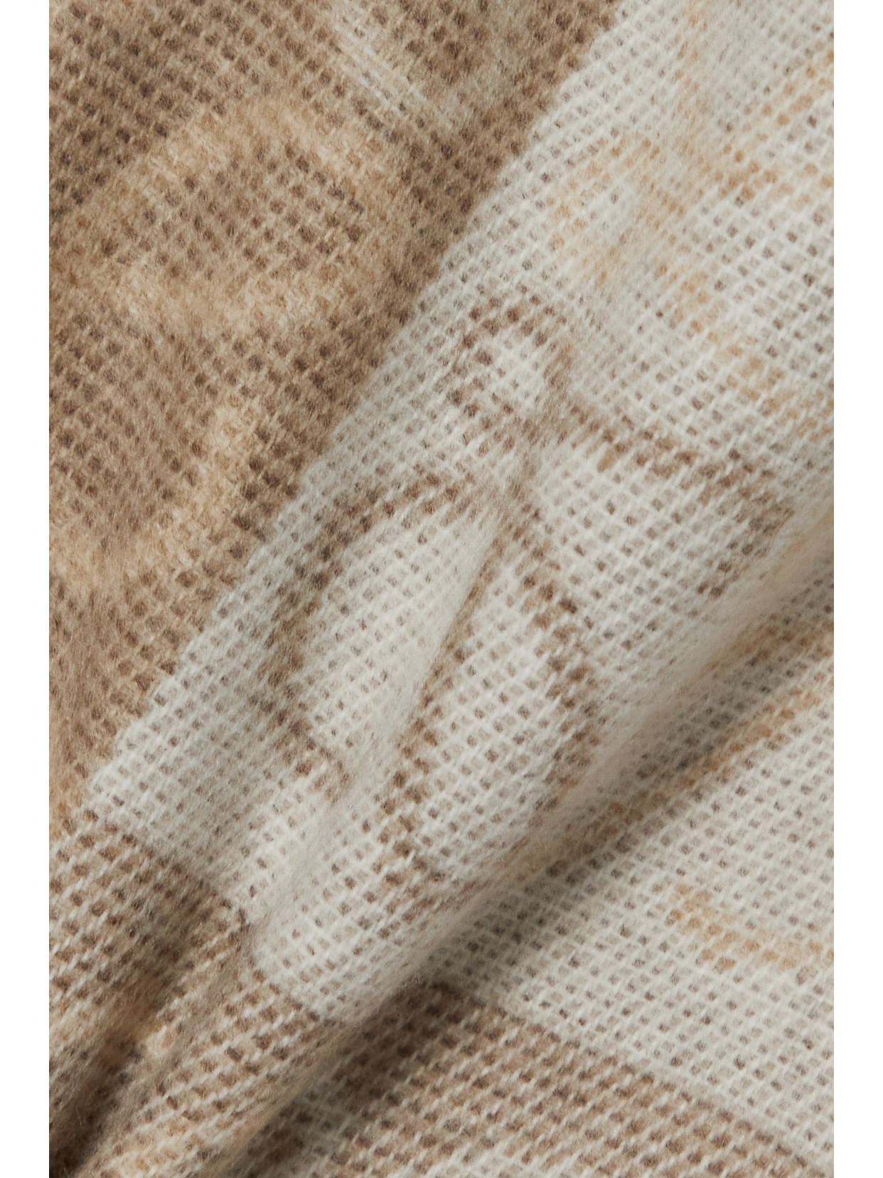 Loewe Fringed Intarsia Wool And Cashmere-blend Scarf In White