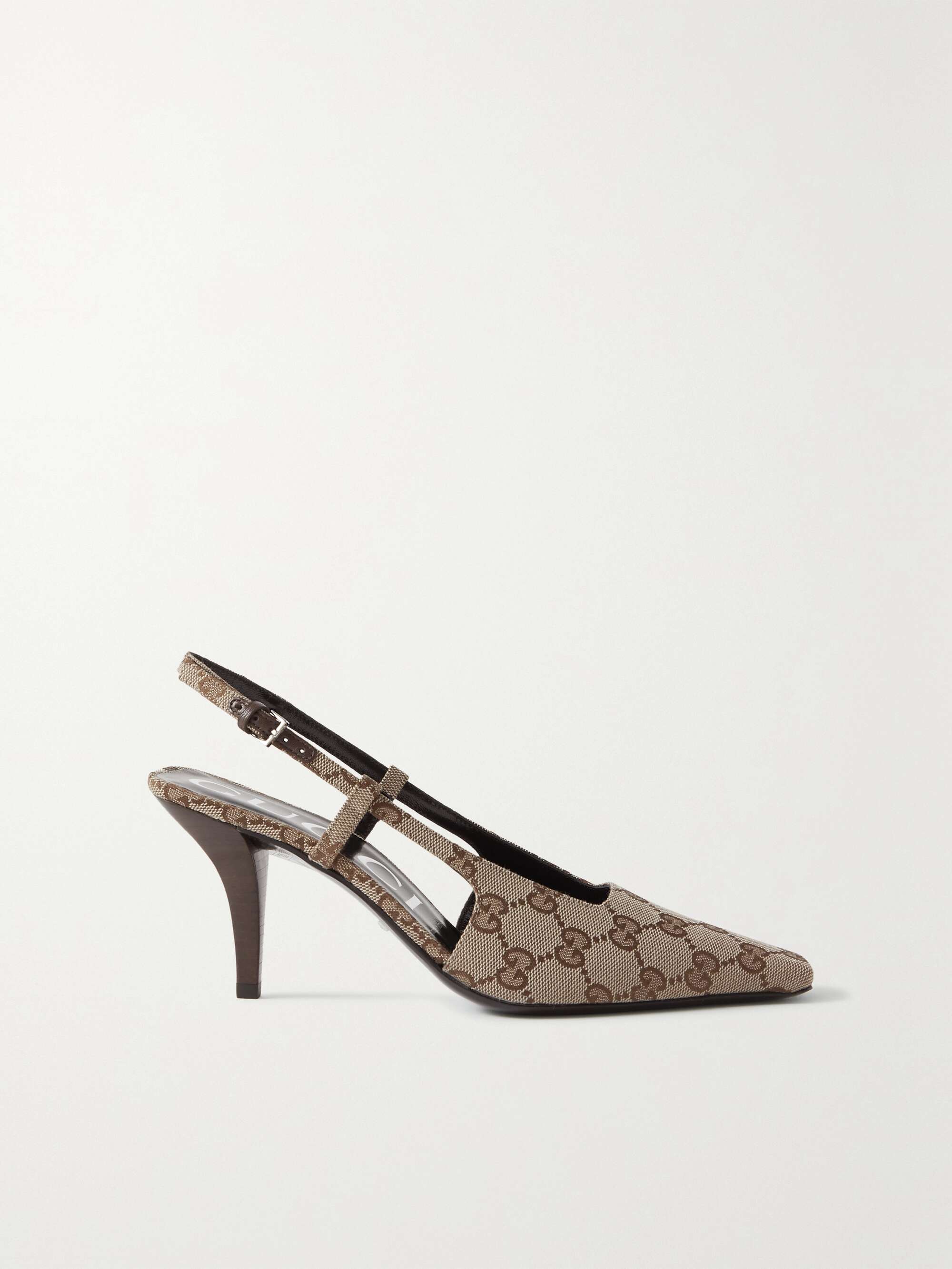 Udfør hvis du kan Cater GUCCI Demi logo-jacquard canvas slingback pumps | NET-A-PORTER