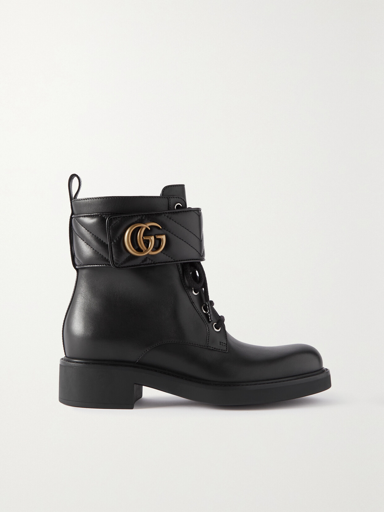 Gucci Marmont Logo-embellished Leather Ankle Boots