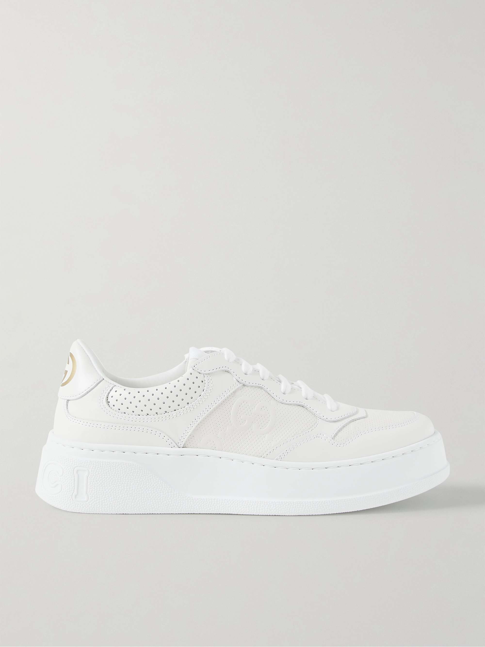 Morgen arbejdsløshed Hurtigt GUCCI CHUNKY B perforated leather sneakers | NET-A-PORTER