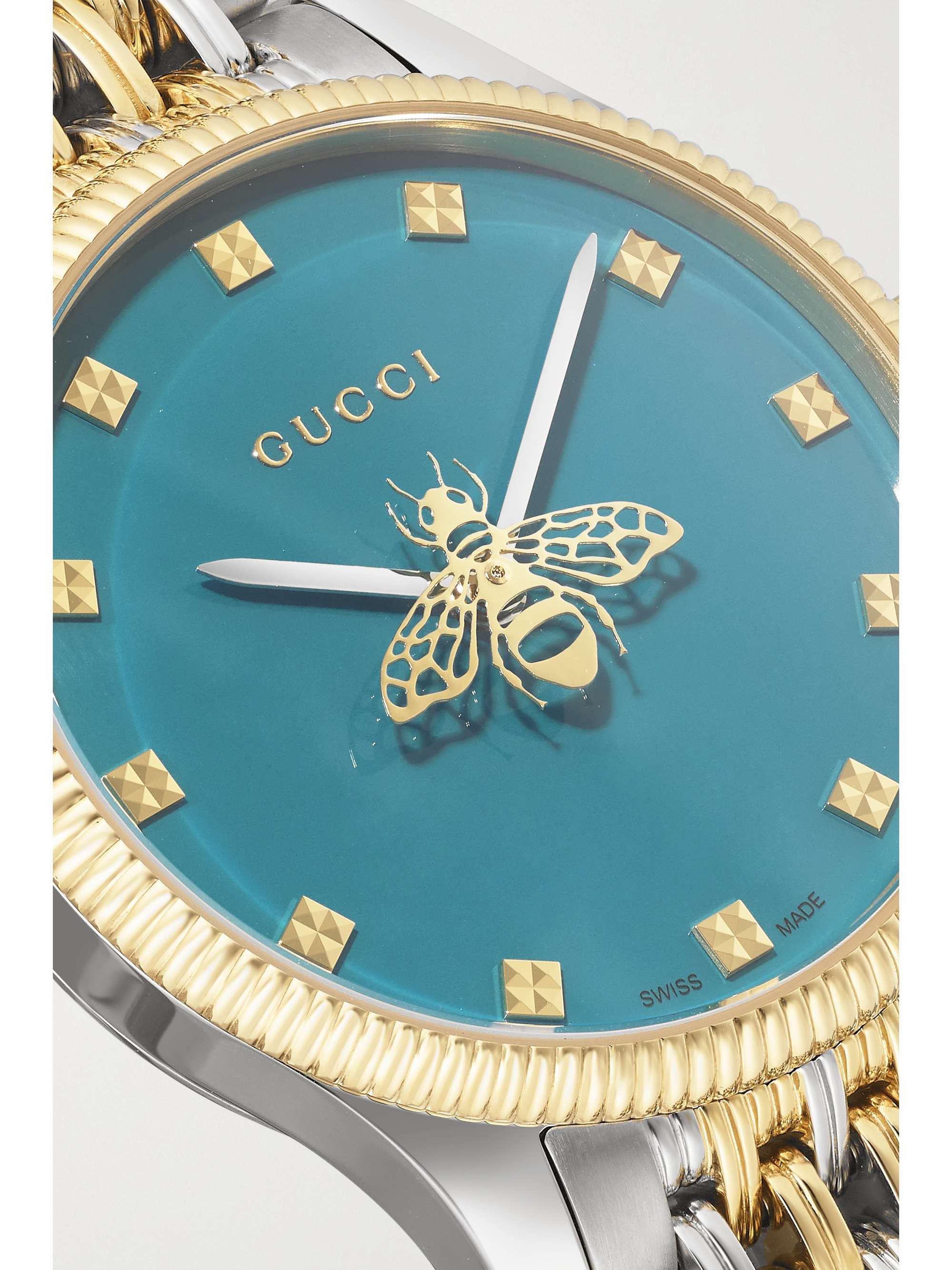 GUCCI Montre en acier inoxydable et plaqué or PVD G-Timeless, 29 mm