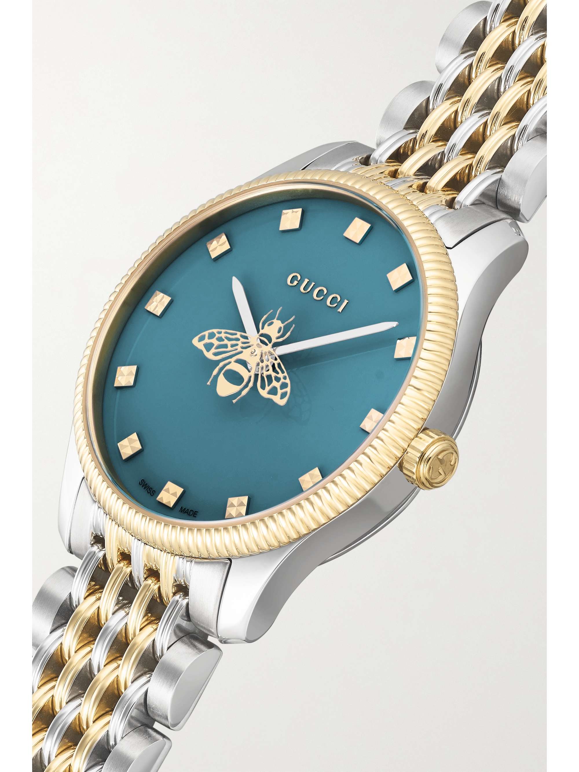 GUCCI Montre en acier inoxydable et plaqué or PVD G-Timeless, 29 mm
