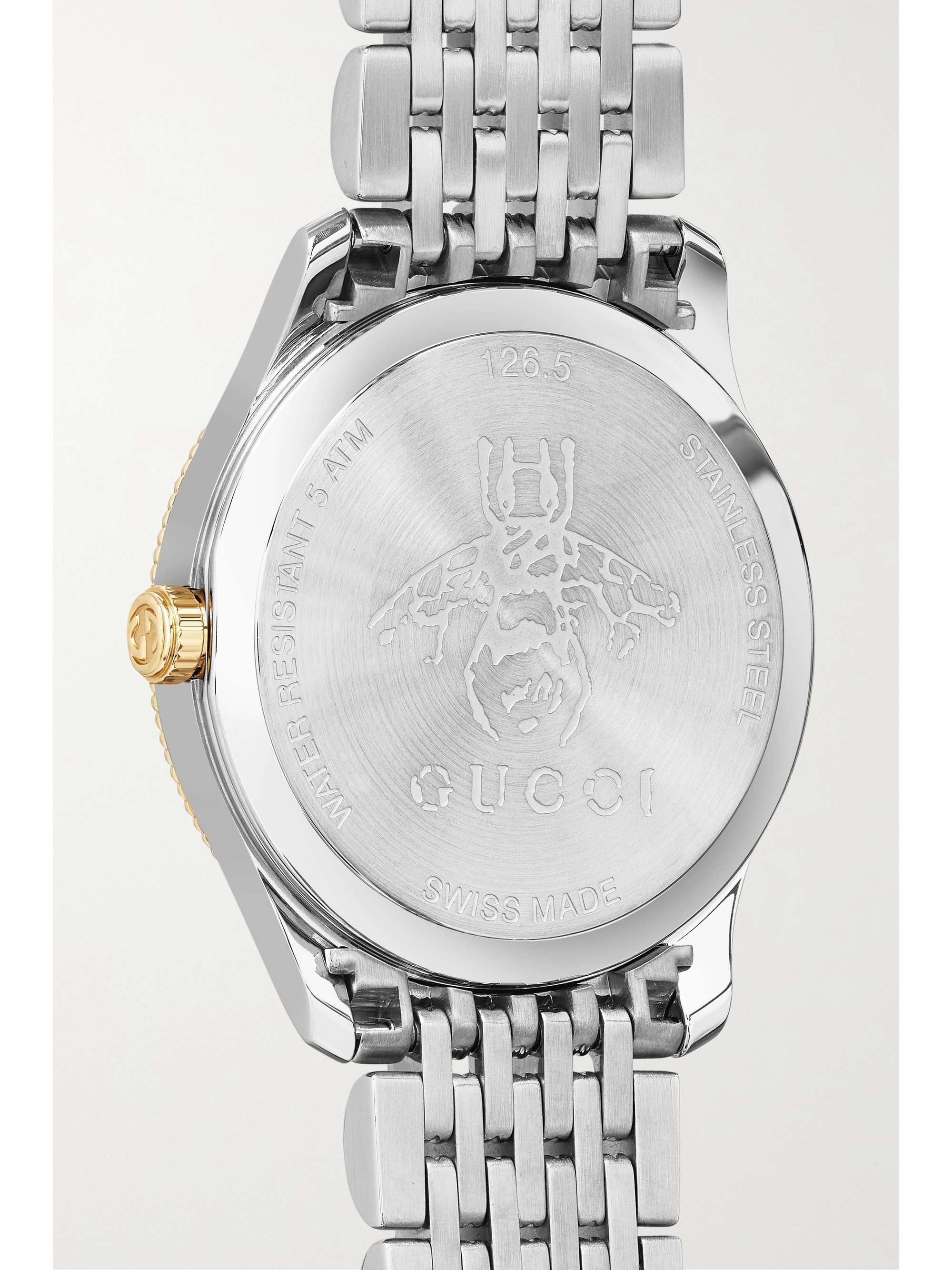 GUCCI Montre en acier inoxydable et plaqué PVD doré G-Timeless, 29 mm