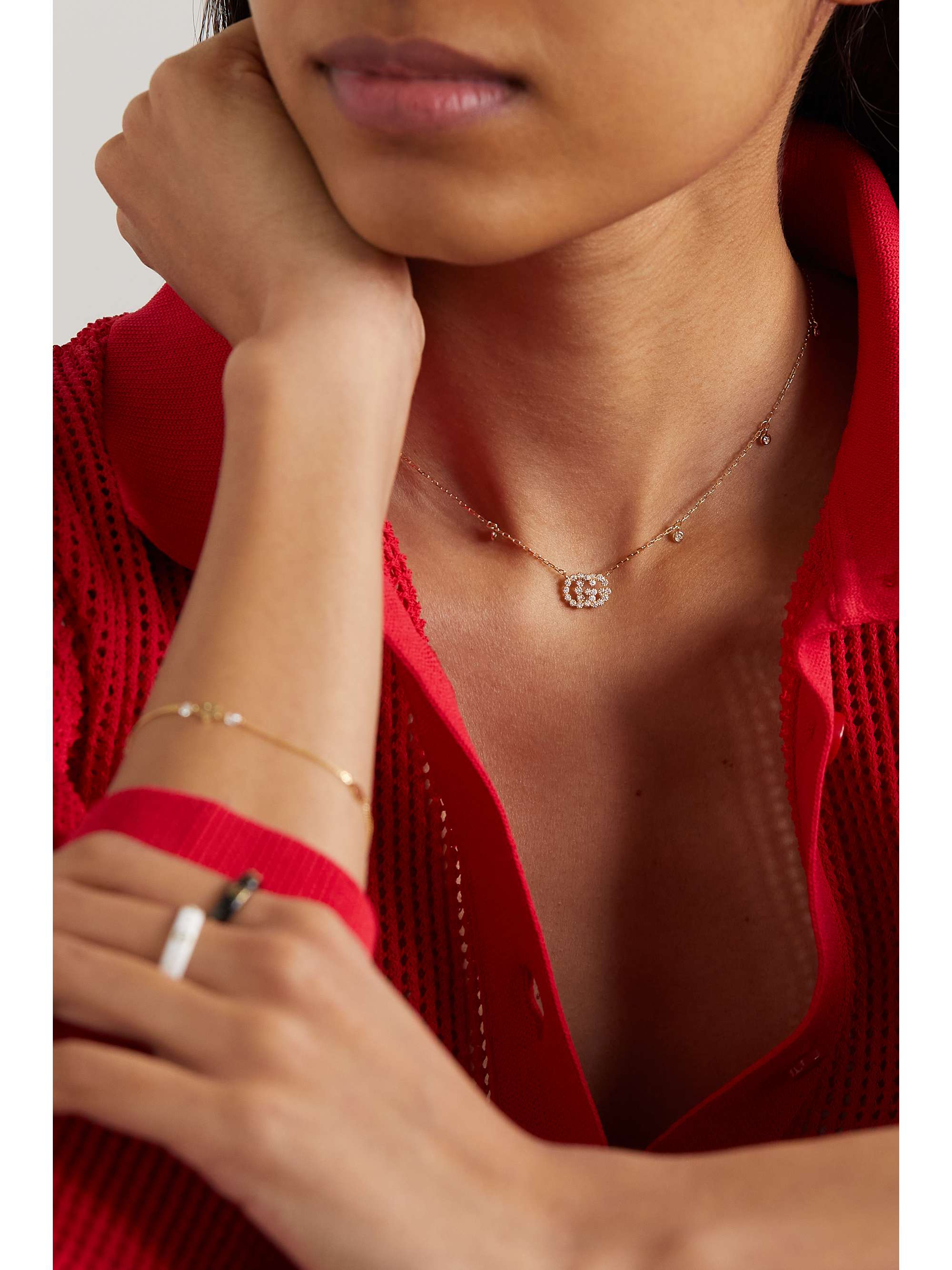 GUCCI 18-karat gold diamond necklace