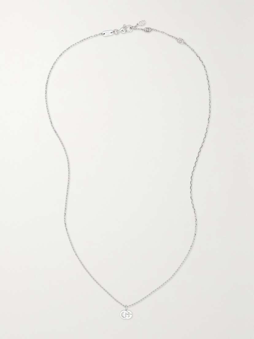 Gucci Gg Running 18-karat White Gold Diamond Necklace