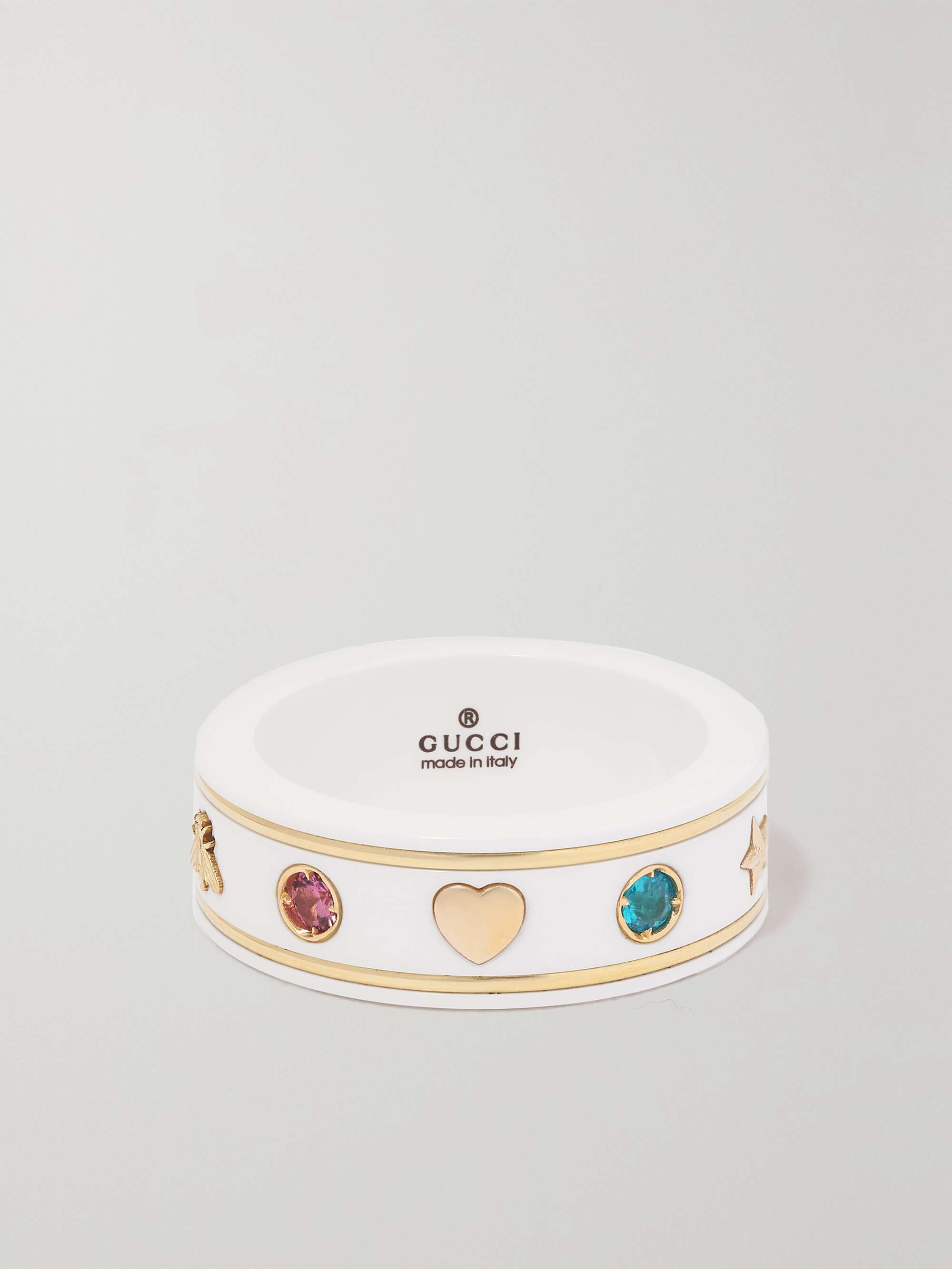 Icon 18-karat gold, enamel and topaz ring