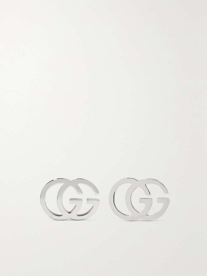 Gucci Gg Tissue 18-karat White Gold Earrings