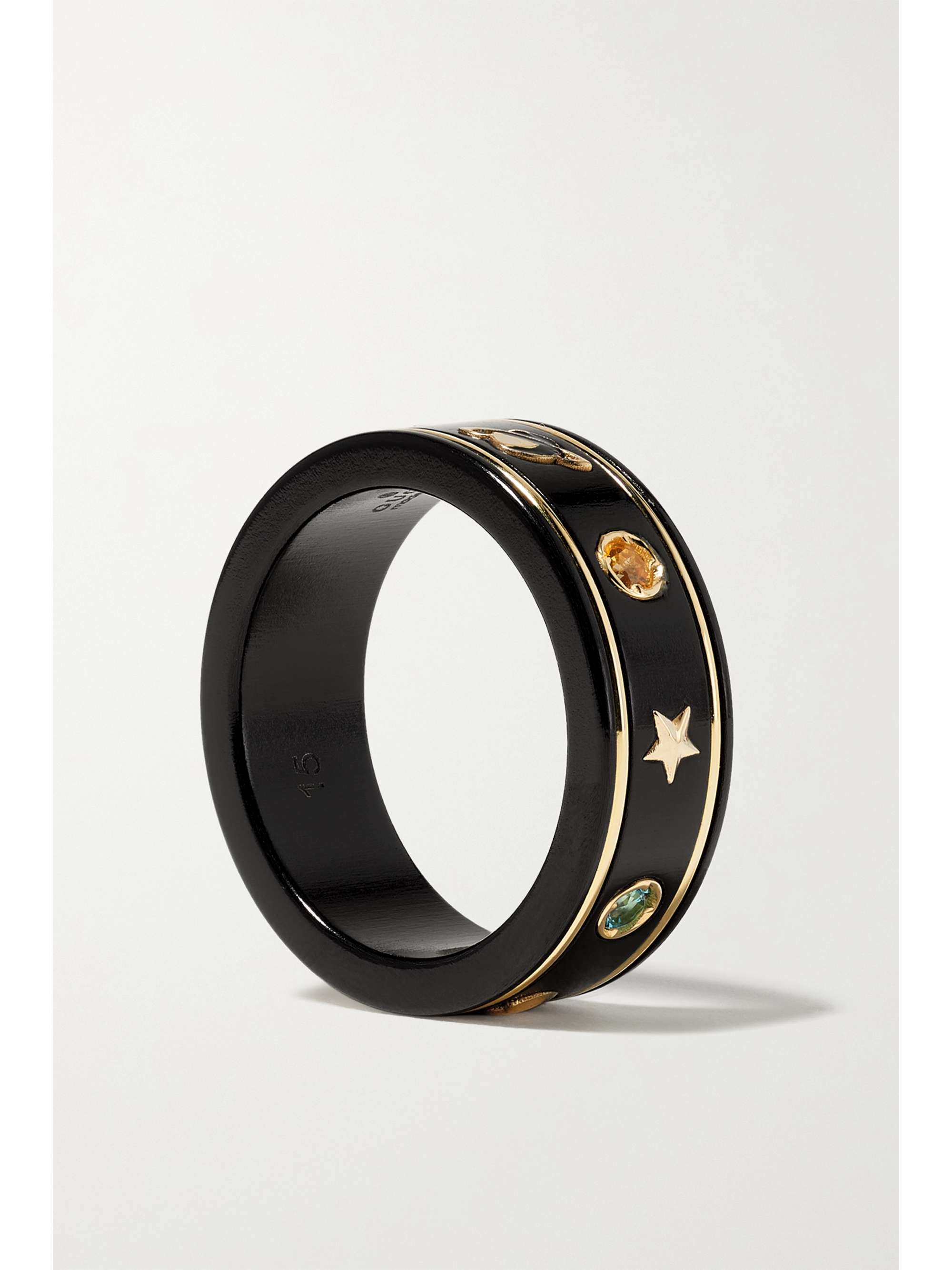 GUCCI Icon 18-karat gold topaz ring