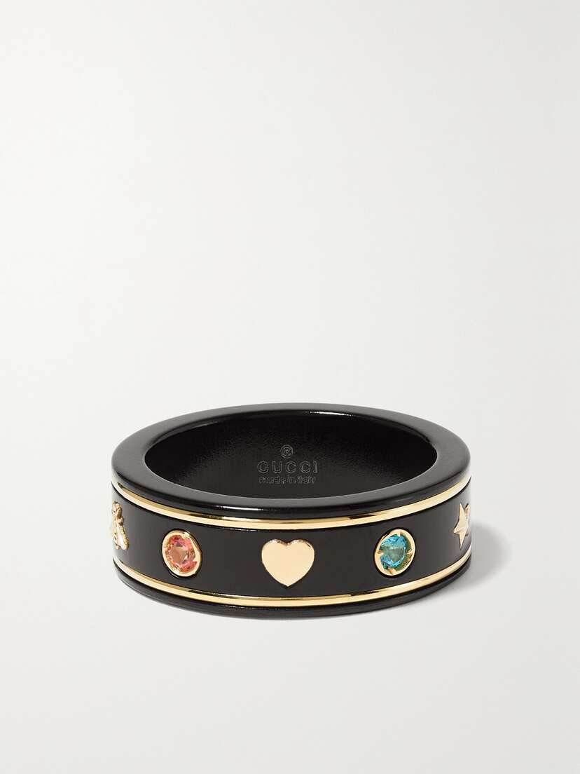 Gucci Icon 18-karat Gold Topaz Ring