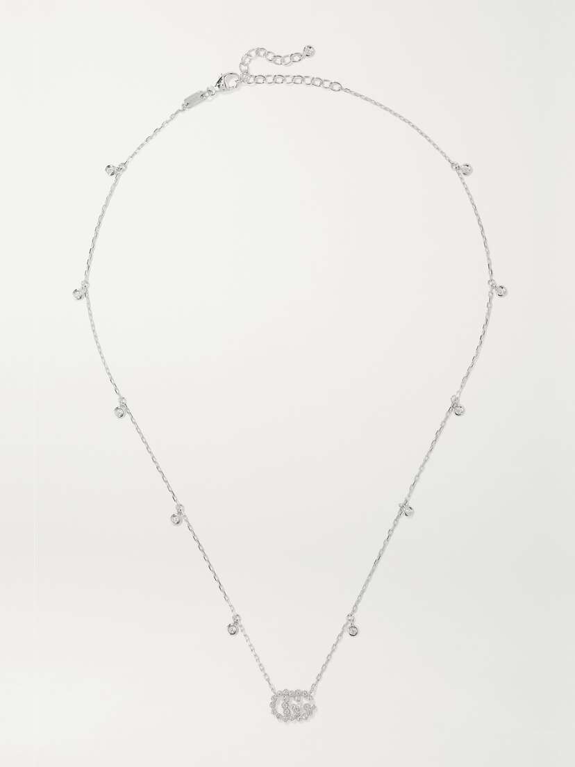 Gucci Gg Running 18-karat White Gold Diamond Necklace