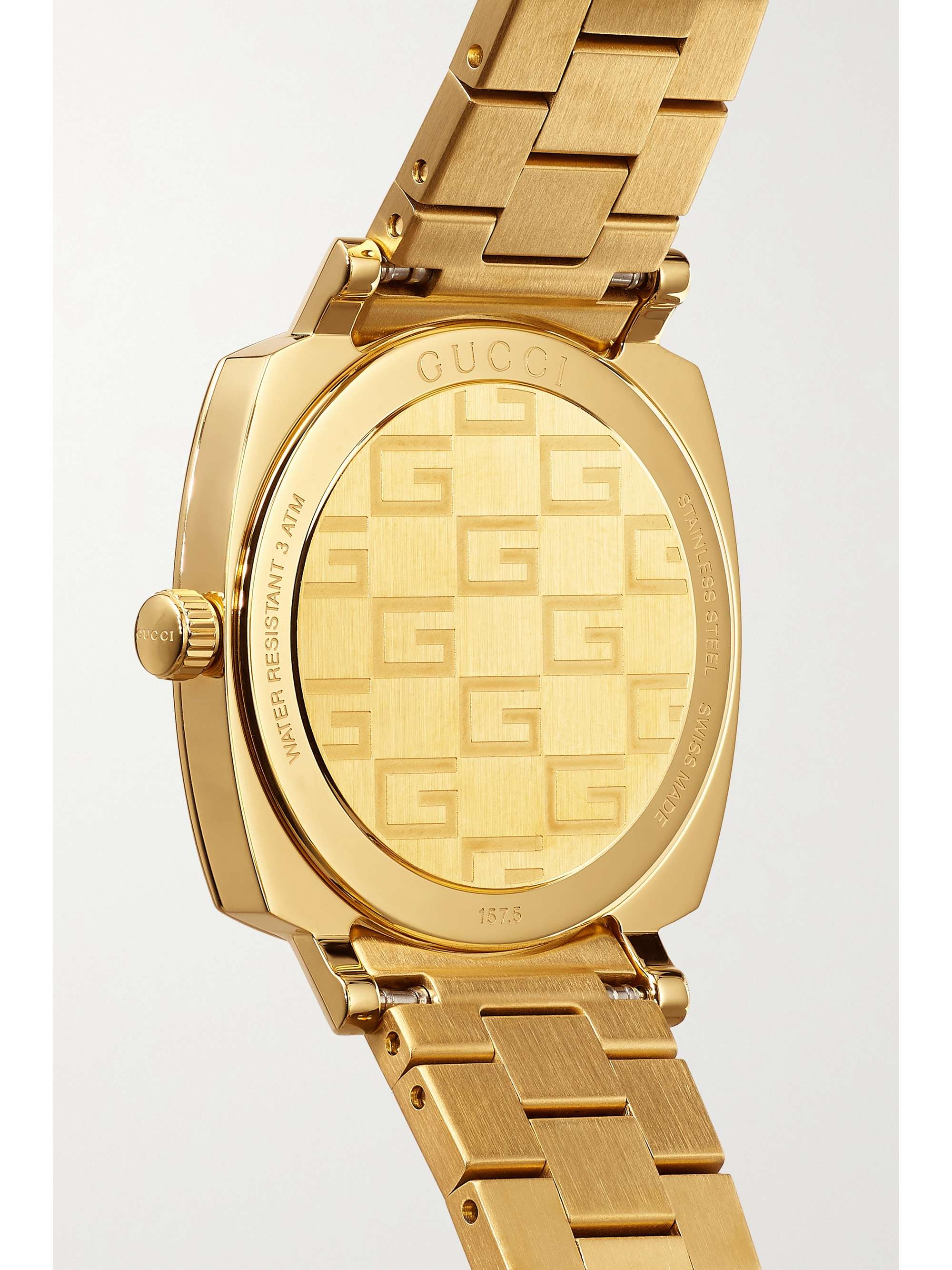 GUCCI Grip 27mm gold PVD-plated stainless steel watch