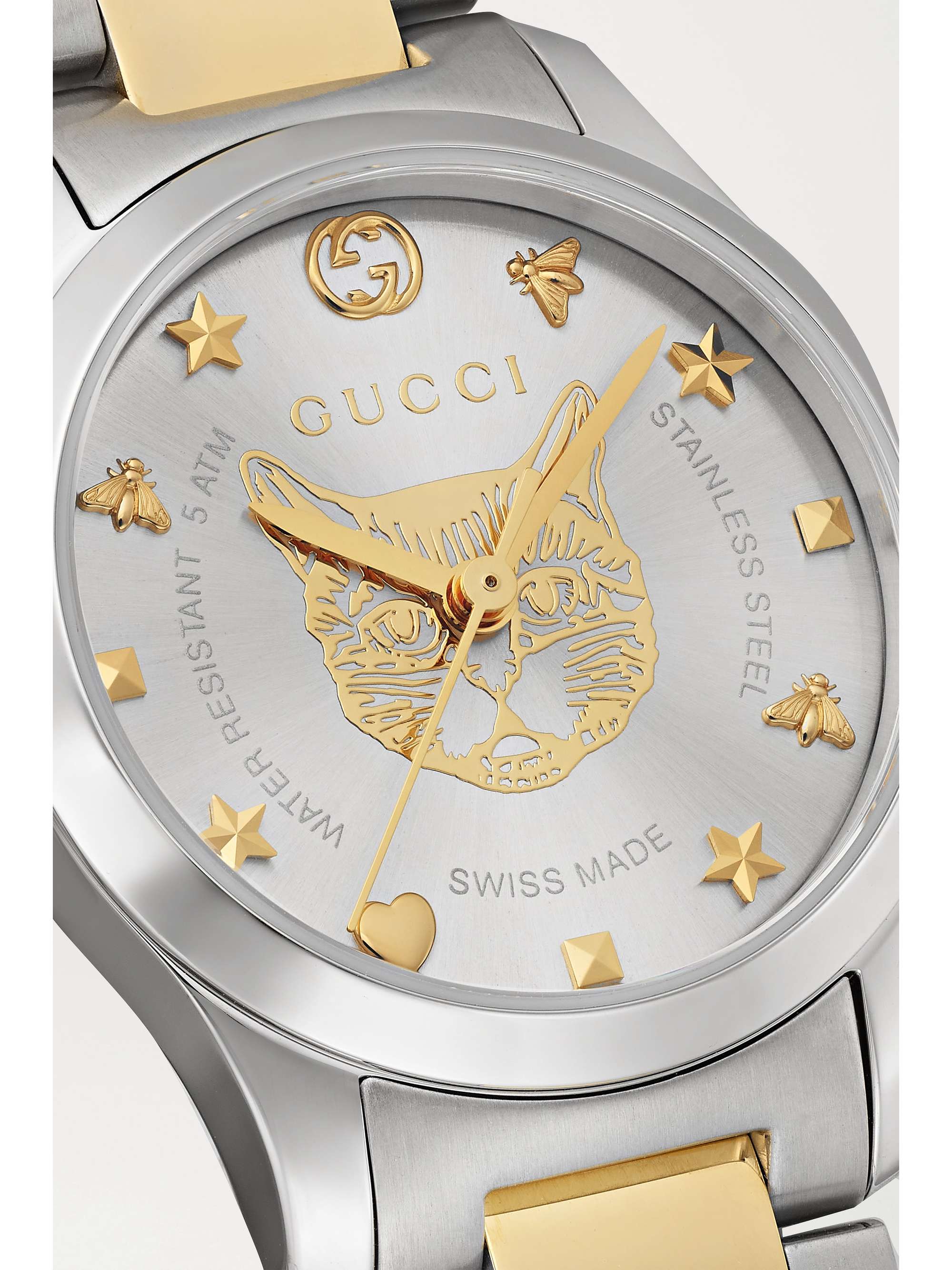GUCCI Montre en acier inoxydable et plaqué PVD G-Timeless, 27 mm