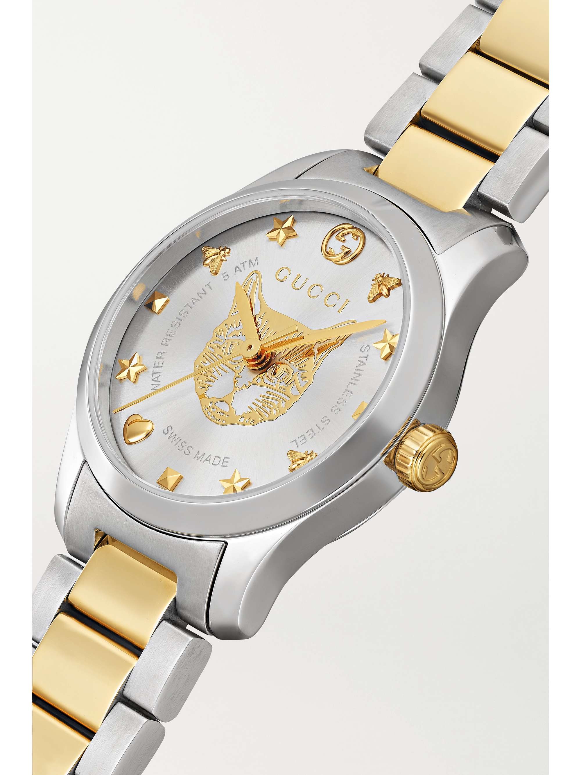 GUCCI Montre en acier inoxydable et plaqué PVD G-Timeless, 27 mm